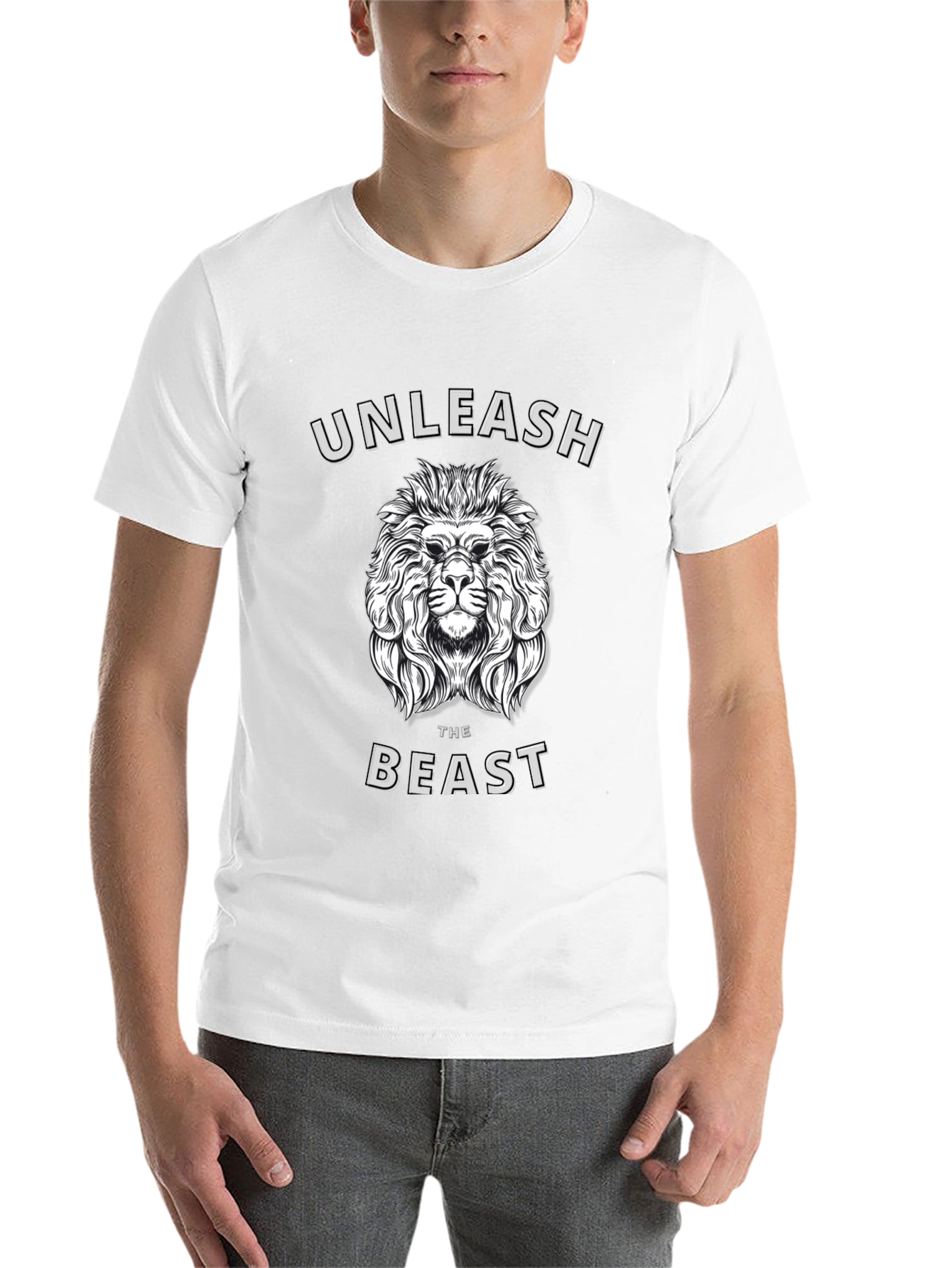 Black Unleash the Beast Lion Graphic T-Shirt - Mens view 14