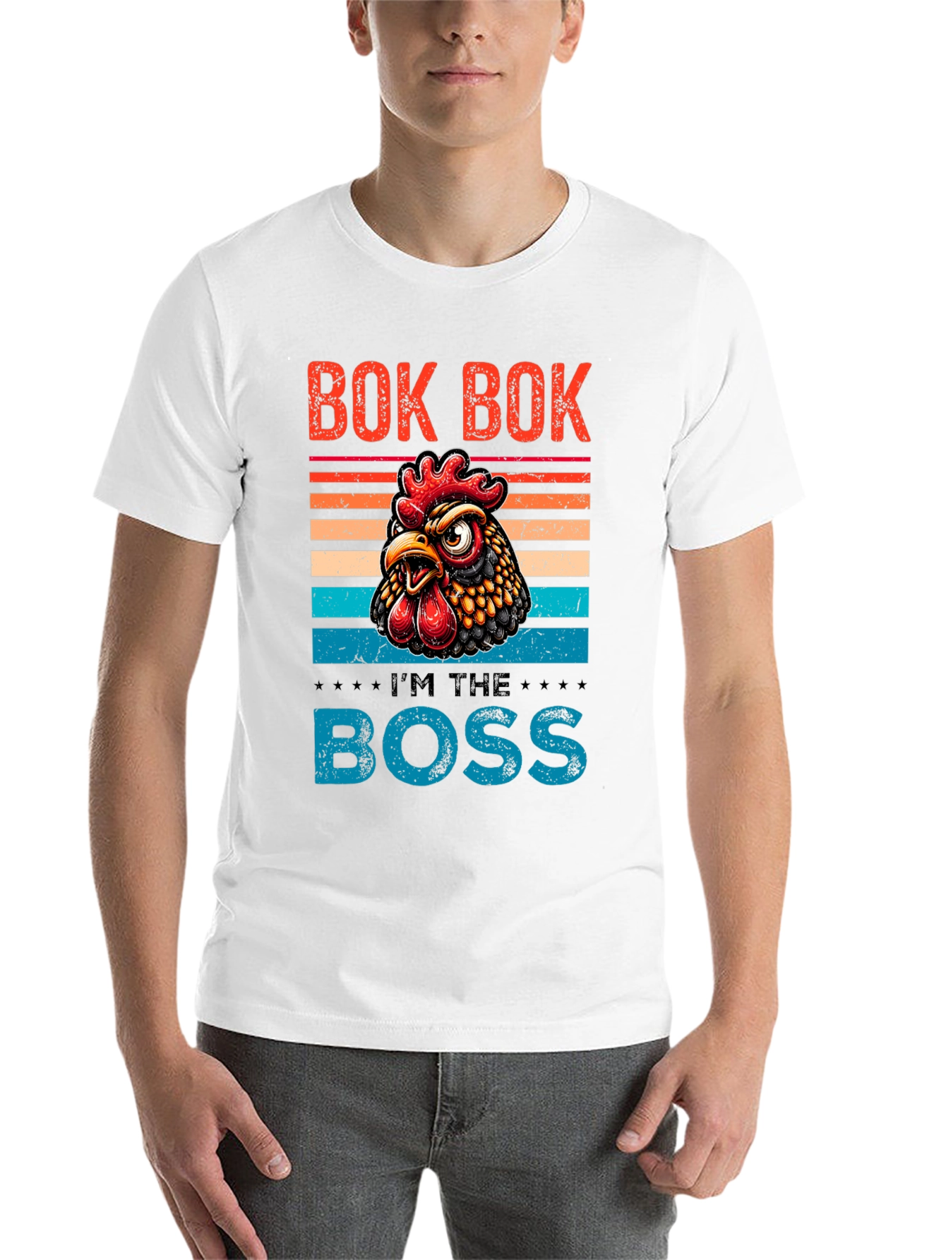 Black Bok Bok I'm the Boss Chicken Graphic Tee view 14