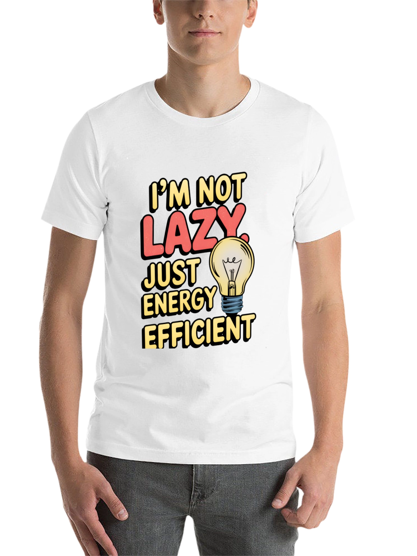 Black Funny Energy Efficient T-Shirt view 14