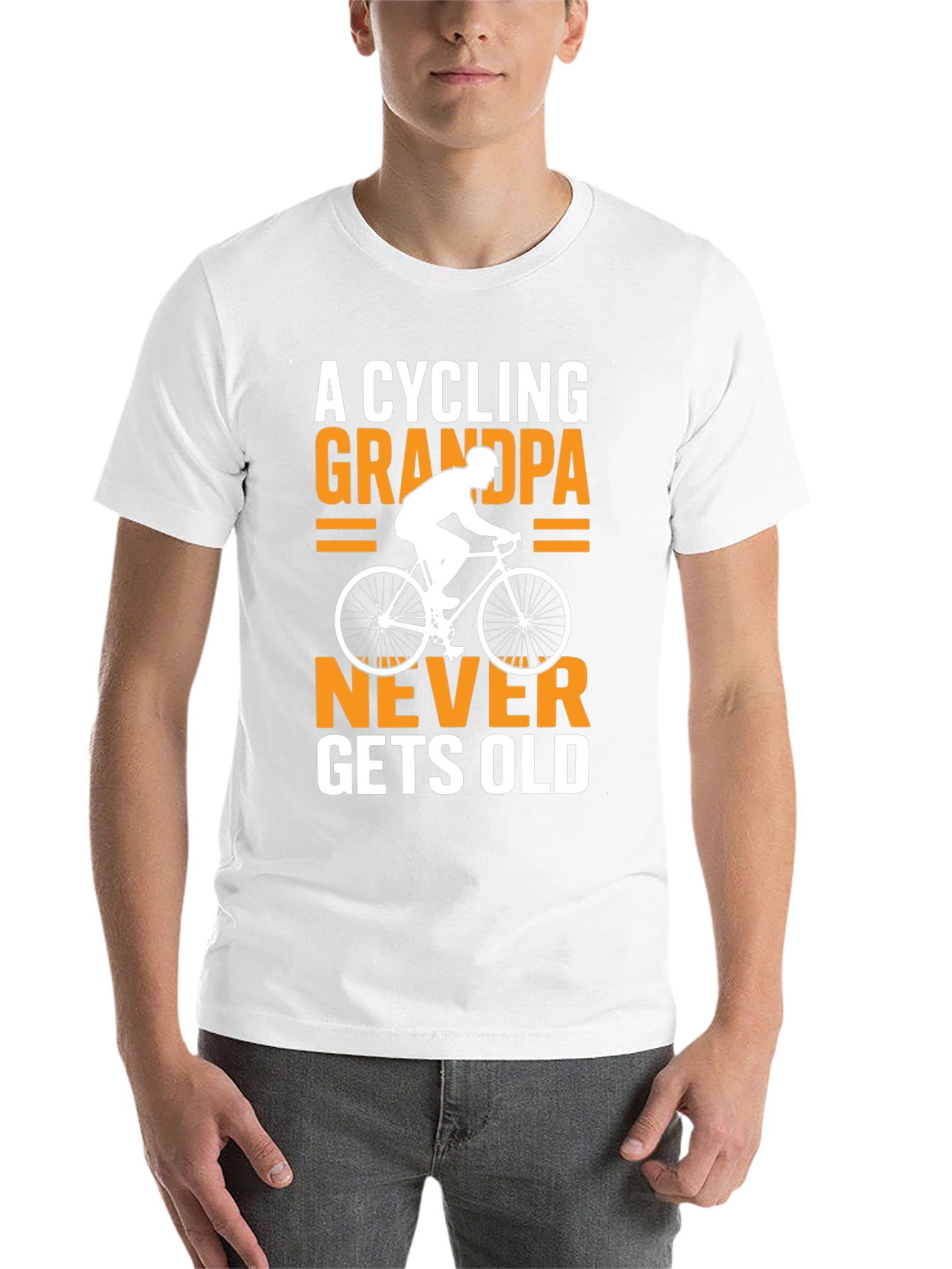 Black Cycling Grandpa T-Shirt - Never Gets Old! view 14