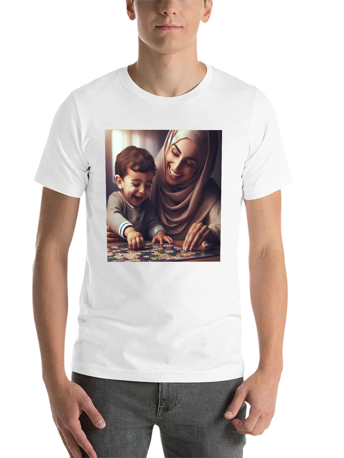 Black Family Puzzle T-Shirt - Heartwarming Design view 14