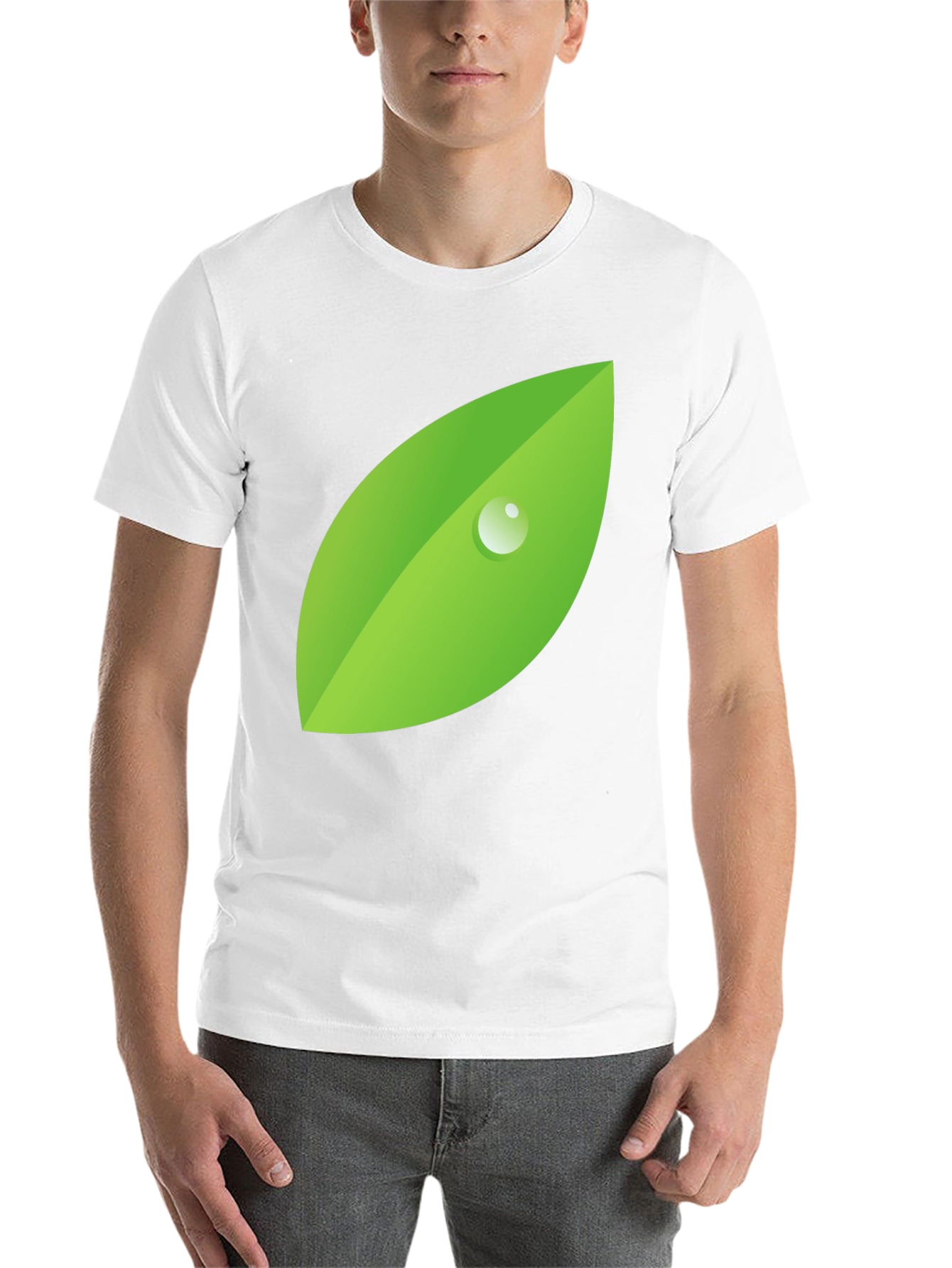 Nature's Drop Tee - Black, Leaf Graphic - 14