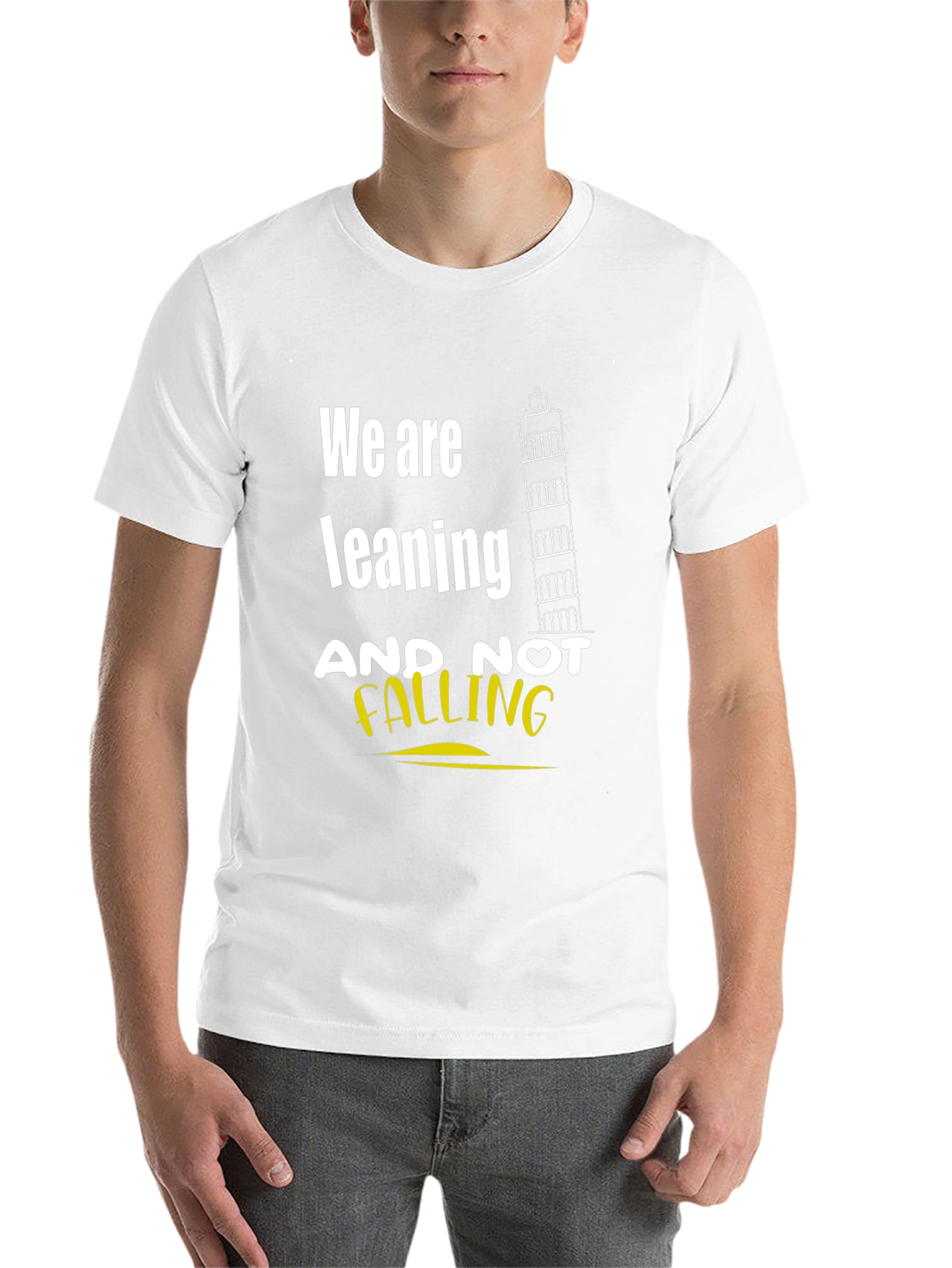Black Leaning Tower Graphic T-Shirt - We Are Leaning, Not Falling view 14