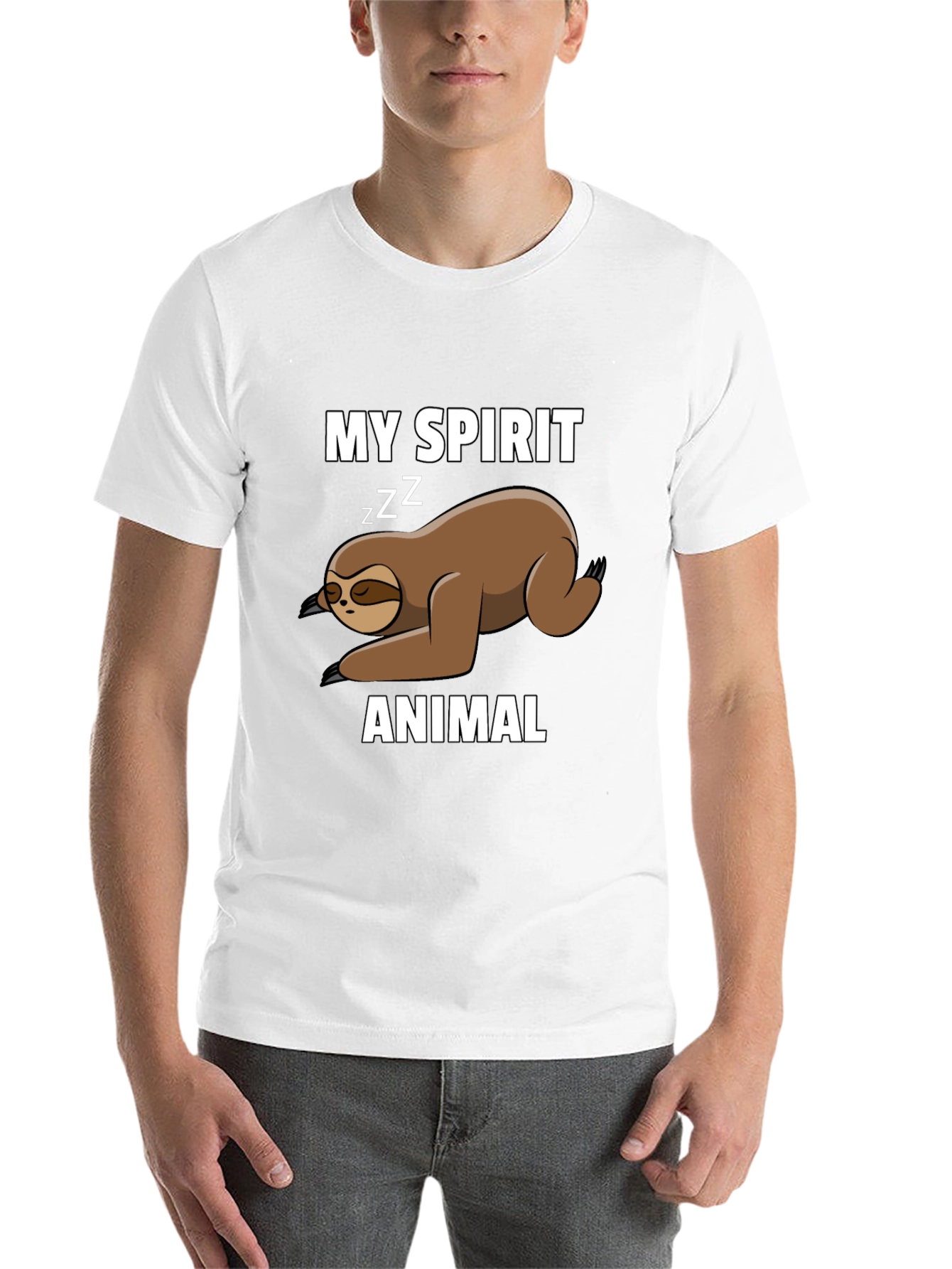 Black My Spirit Animal Sloth T-Shirt view 14