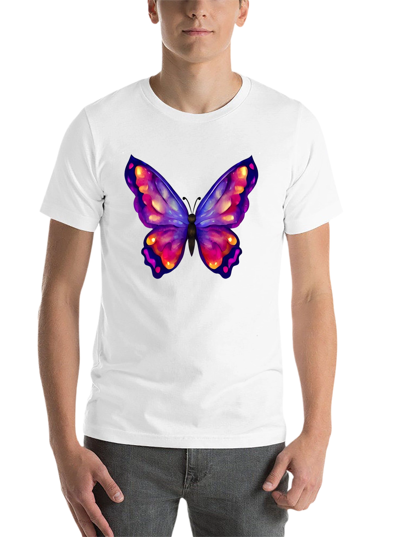 Black Butterfly Graphic Black T-Shirt view 14