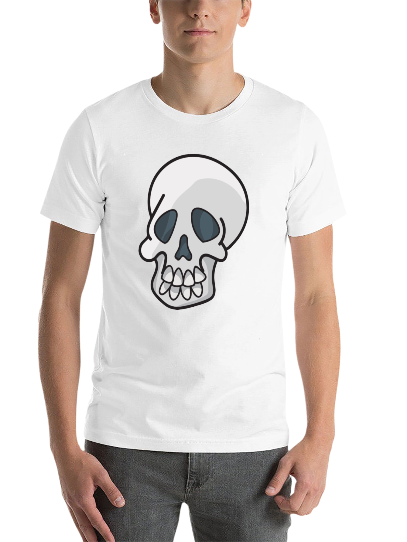 Black Skull Graphic Tee - Casual Black T-Shirt view 14