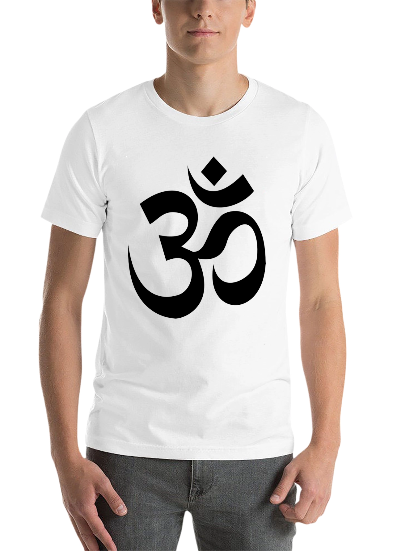 Black Men's Black Om Symbol T-Shirt view 14