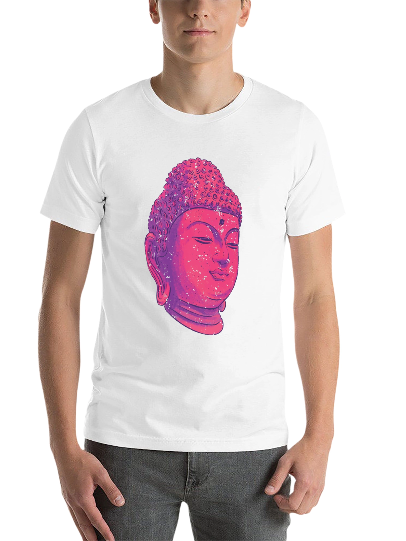 Black Buddha Head Graphic T-Shirt - Black view 14
