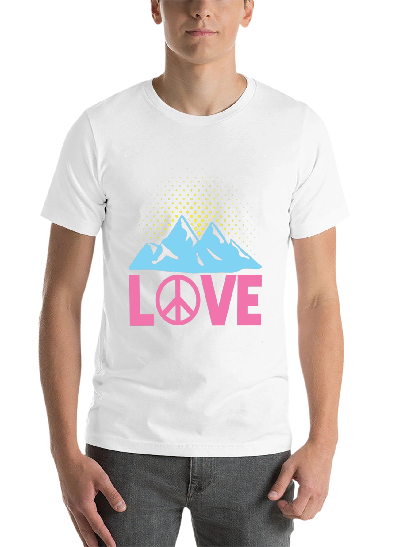Black Peace Love Mountains Graphic T-Shirt view 14