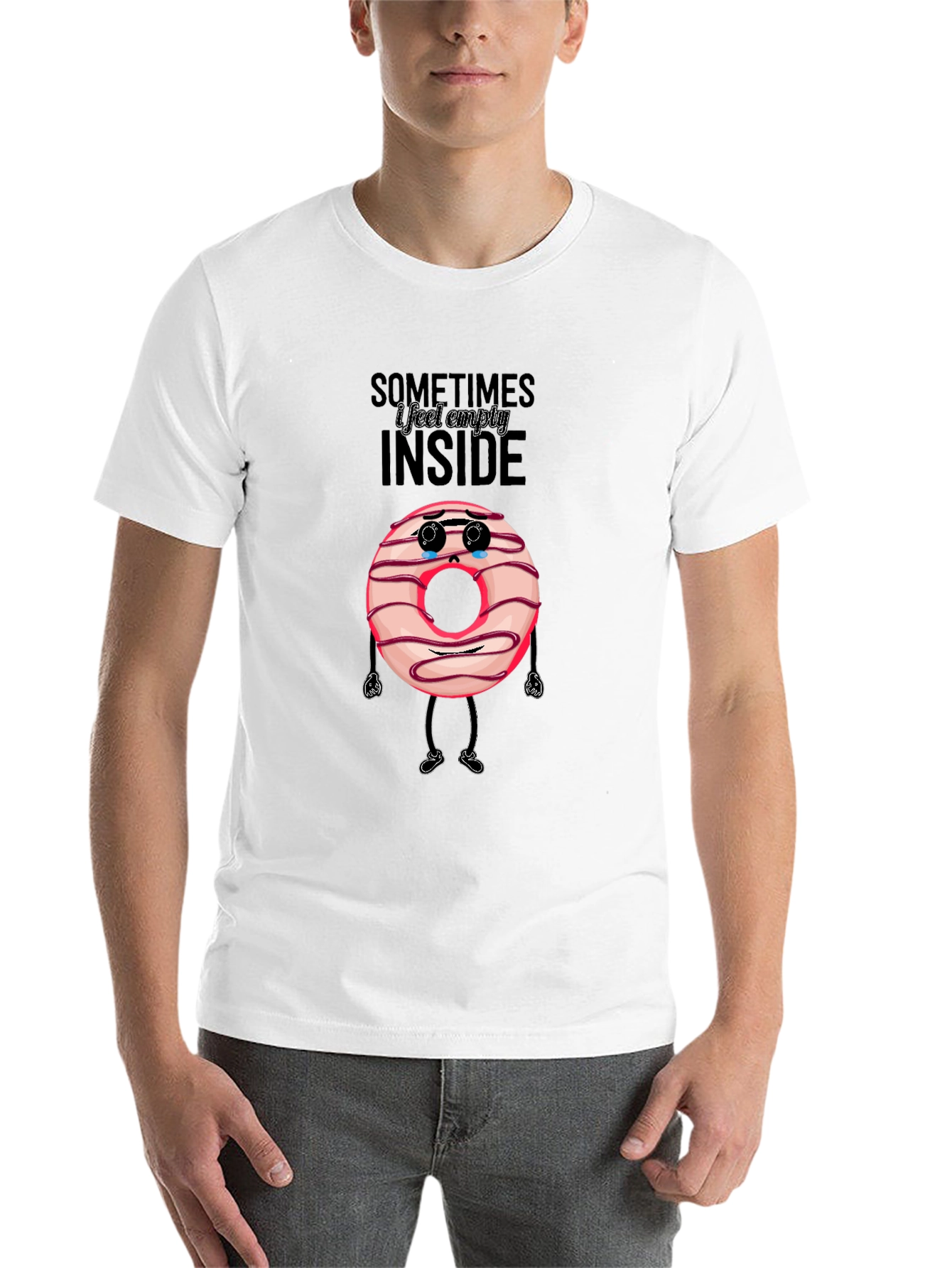 Black Sad Donut T-Shirt: Sometimes I Feel Empty Inside view 14