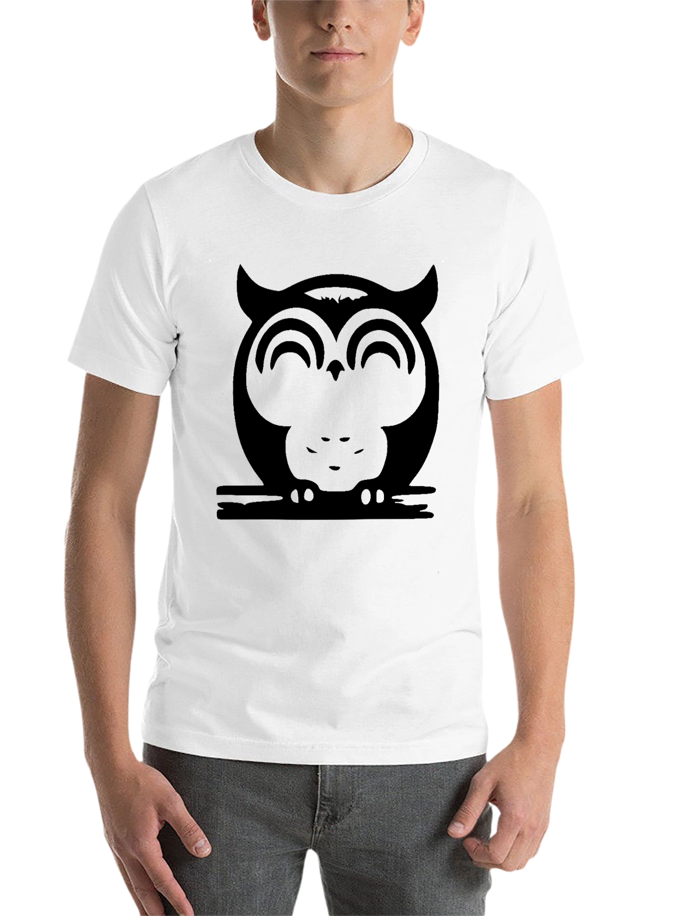 Black Owl Graphic Black T-Shirt - Unisex Style view 14