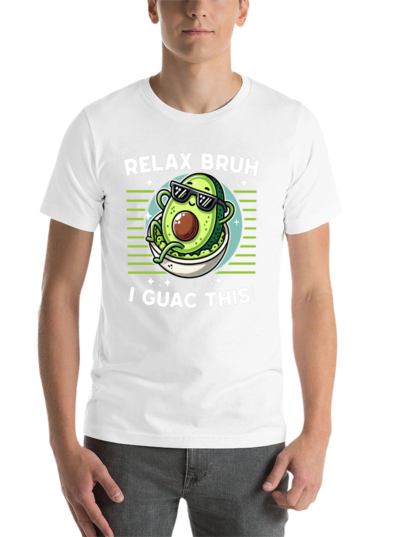 Black Relax Bruh I Guac This! Avocado T-Shirt view 14