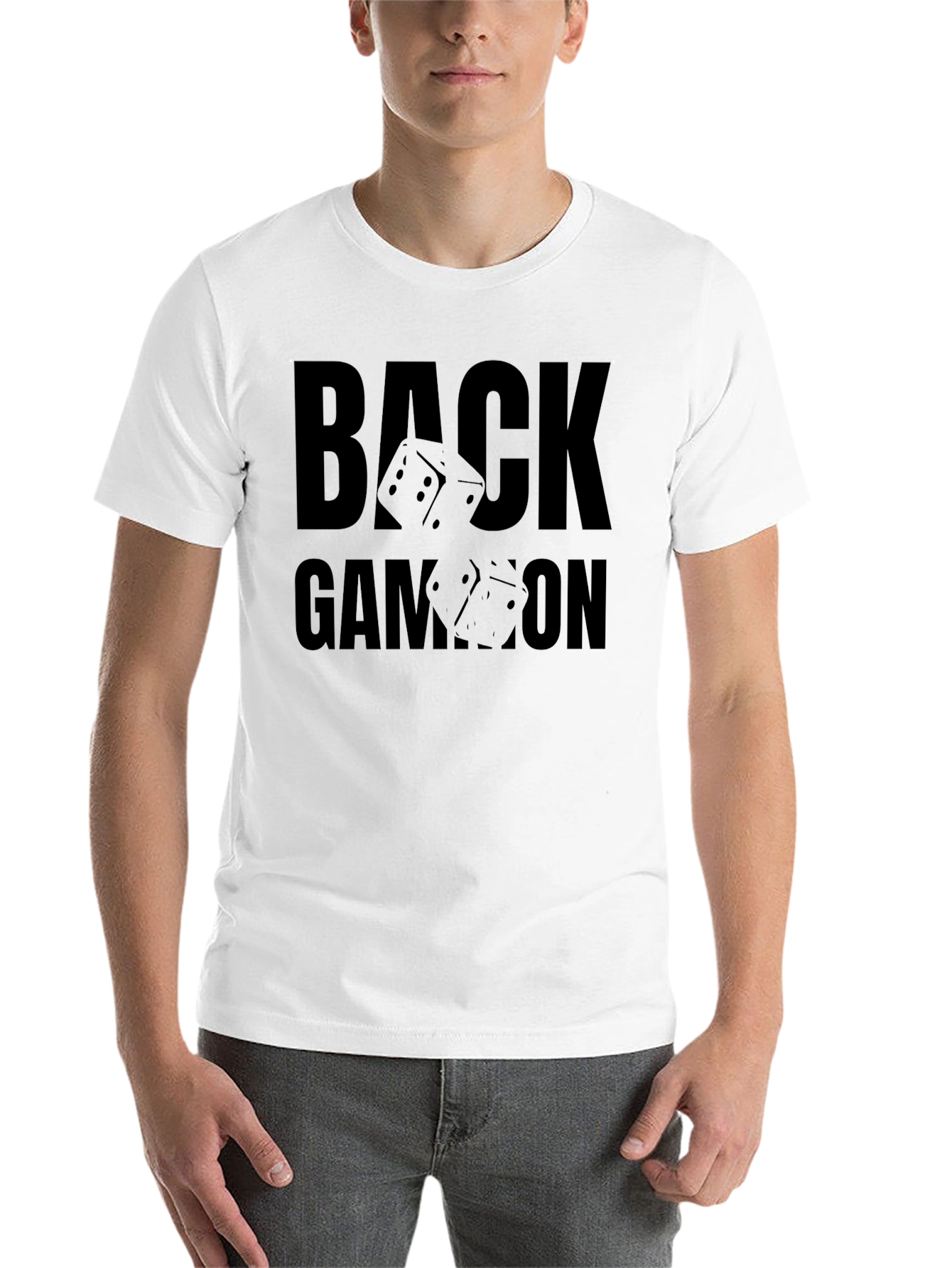 Black Backgammon Dice Graphic Tee - Black Cotton view 14