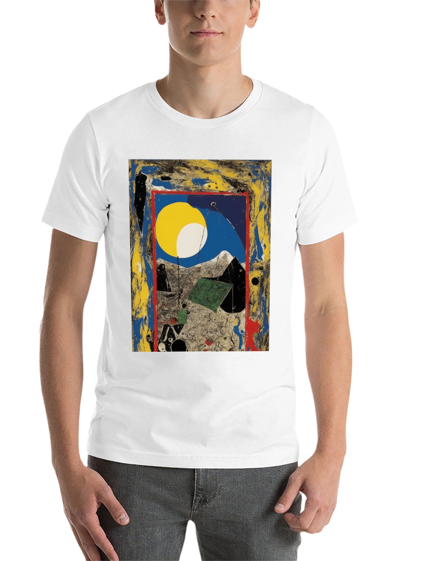 Black Abstract Art Print Tee - Modern Artistic Fashion view 14