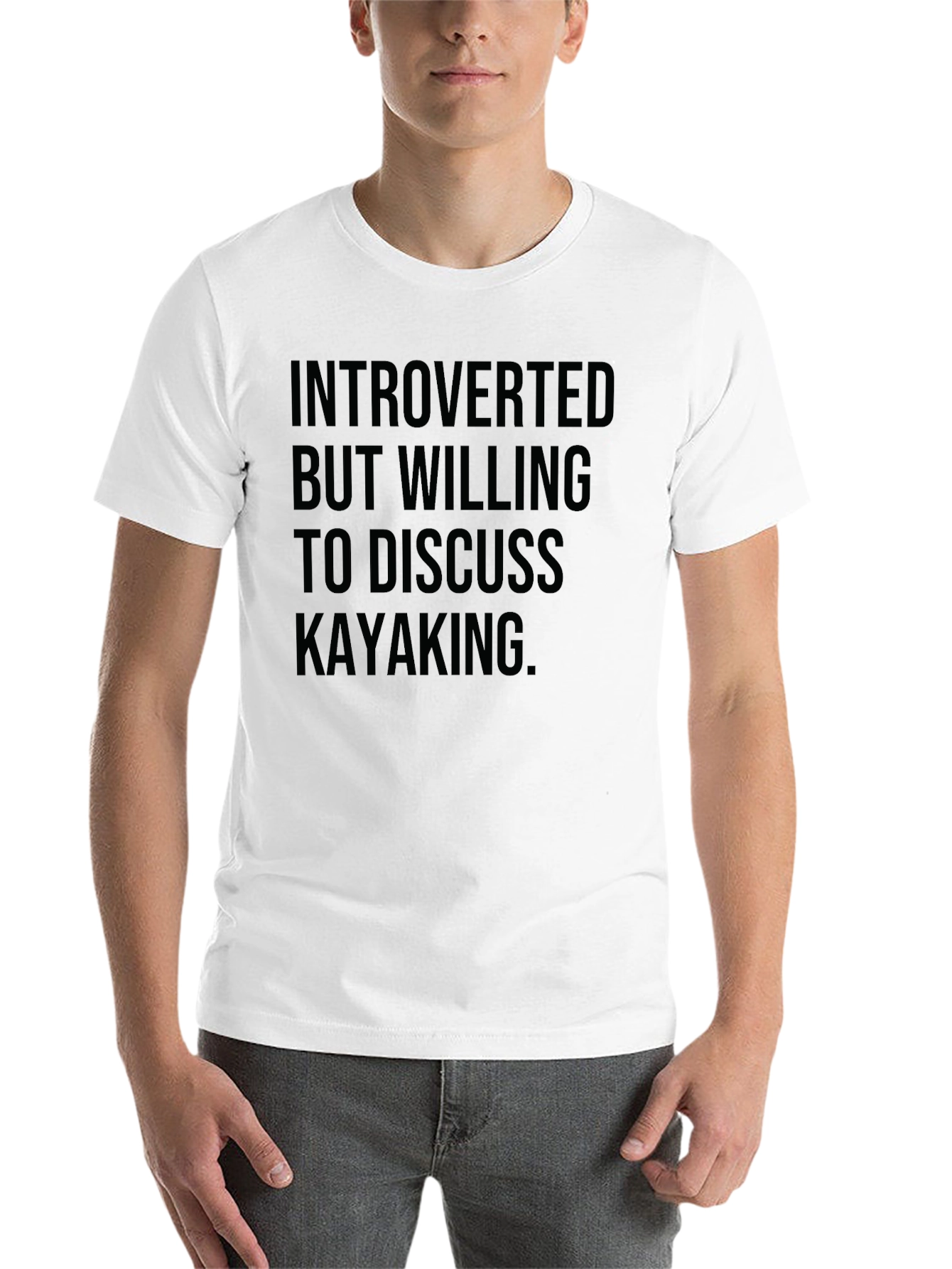 Black Introverted Kayaking T-Shirt - Humorous Tee view 14