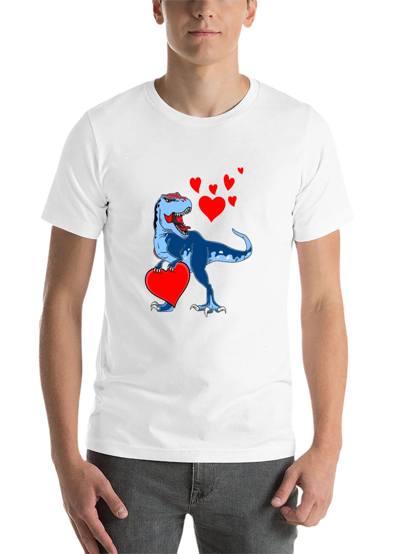 Black Dino Love T-Shirt: Tyrannosaurus Rex Heart Valentine's Day view 14