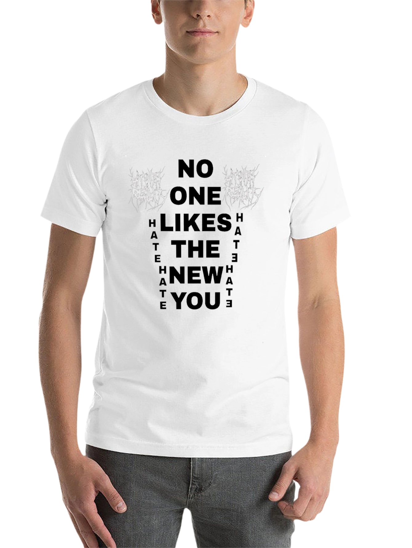 Black No One Likes the New You Graphic T-Shirt view 14