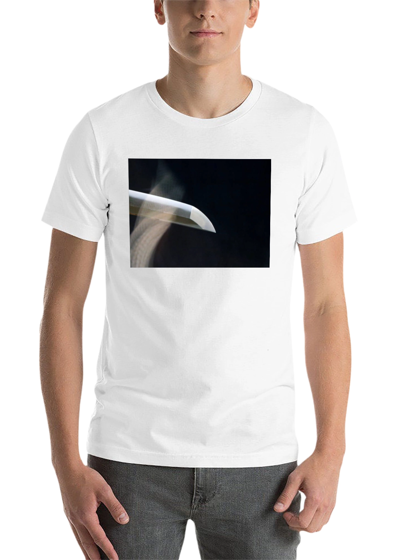 Black Samurai Blade Graphic Tee - Sleek & Stylish Cotton Shirt view 14