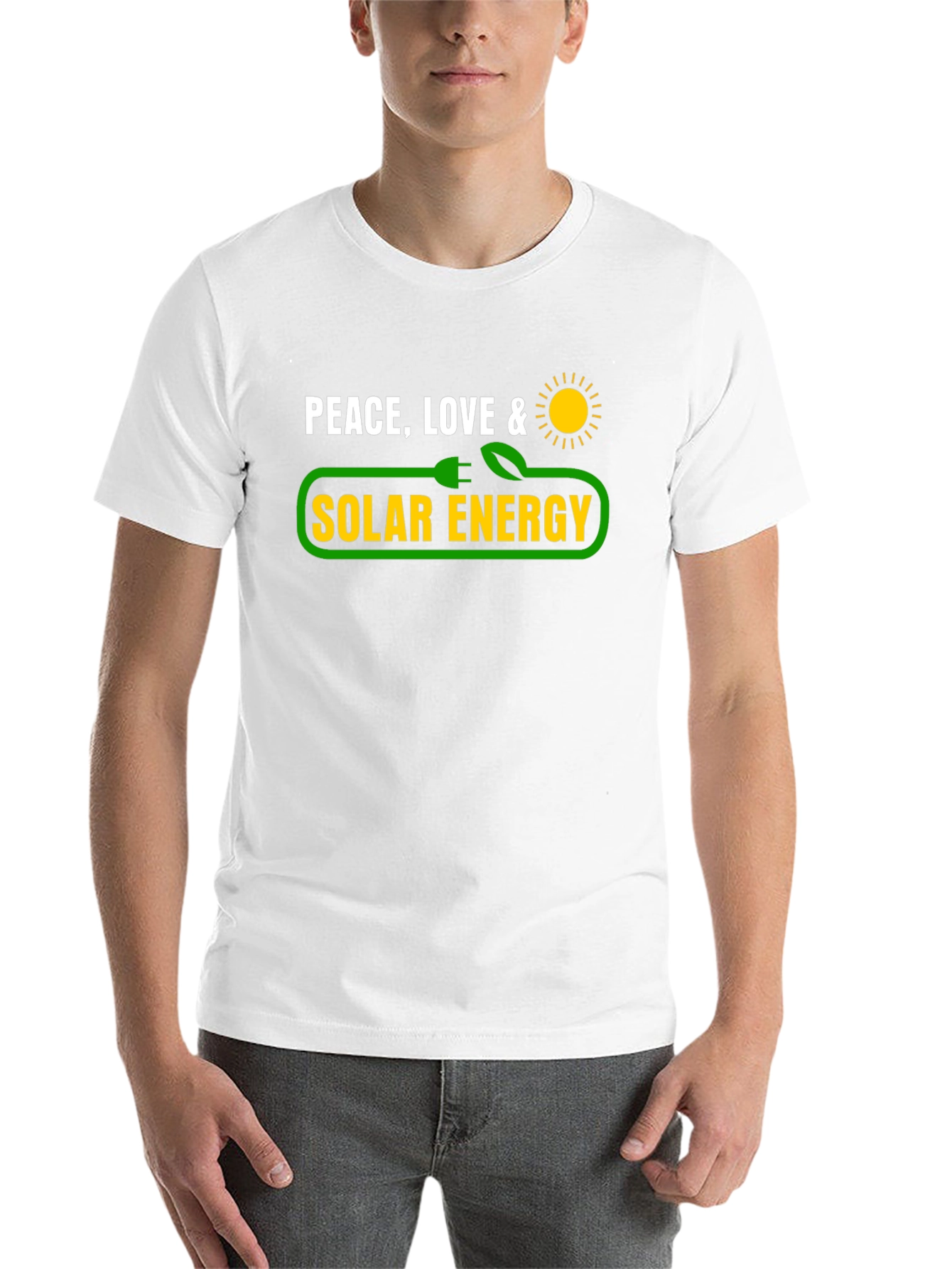 Black Peace Love & Solar Energy Graphic T-Shirt view 14