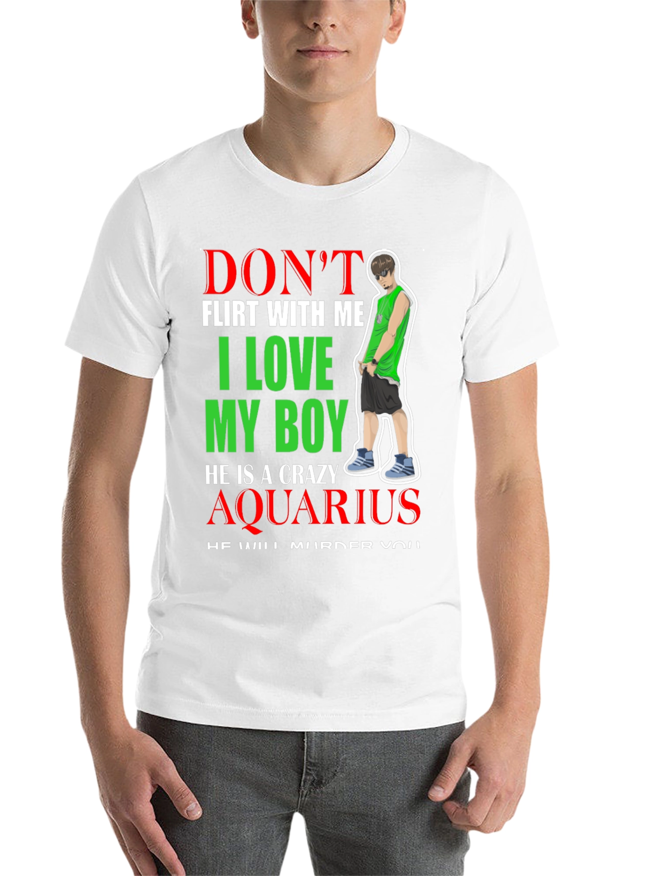 Black Crazy Aquarius Boy Graphic Tee view 14