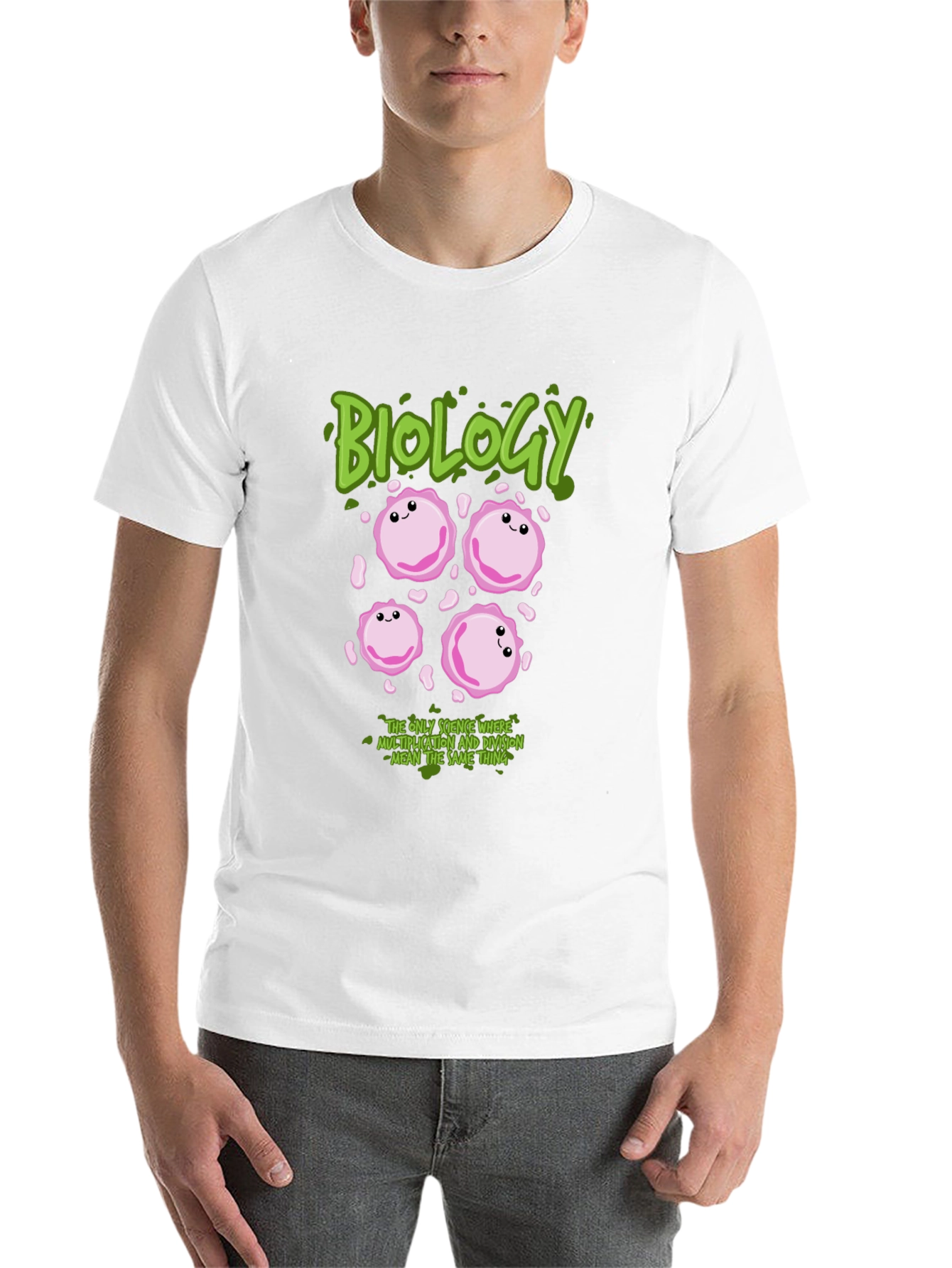 Black Biology Cell Division T-Shirt: Funny Science Tee view 14