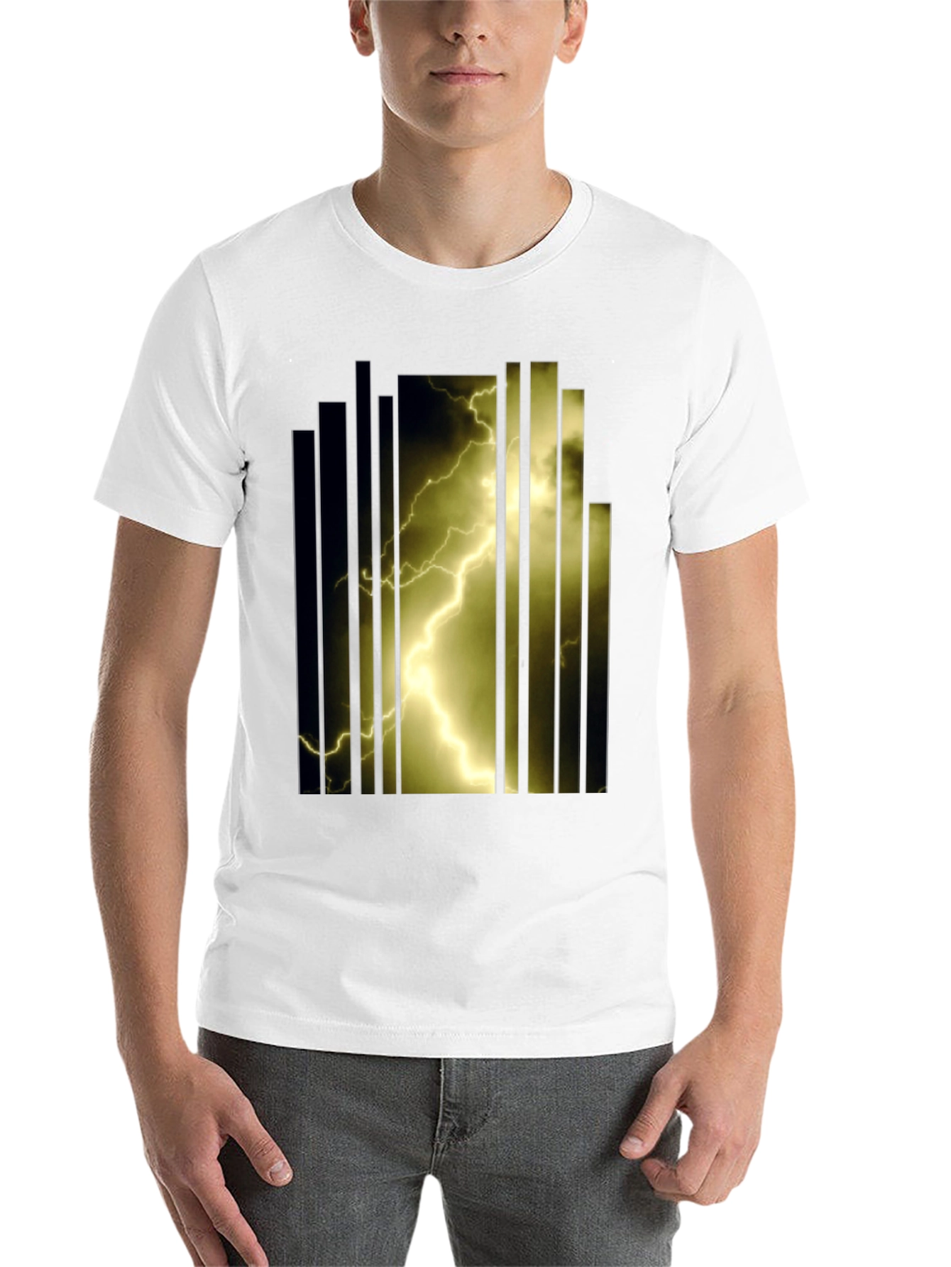 Black Lightning Bolt Graphic T-Shirt - Bold Design view 14