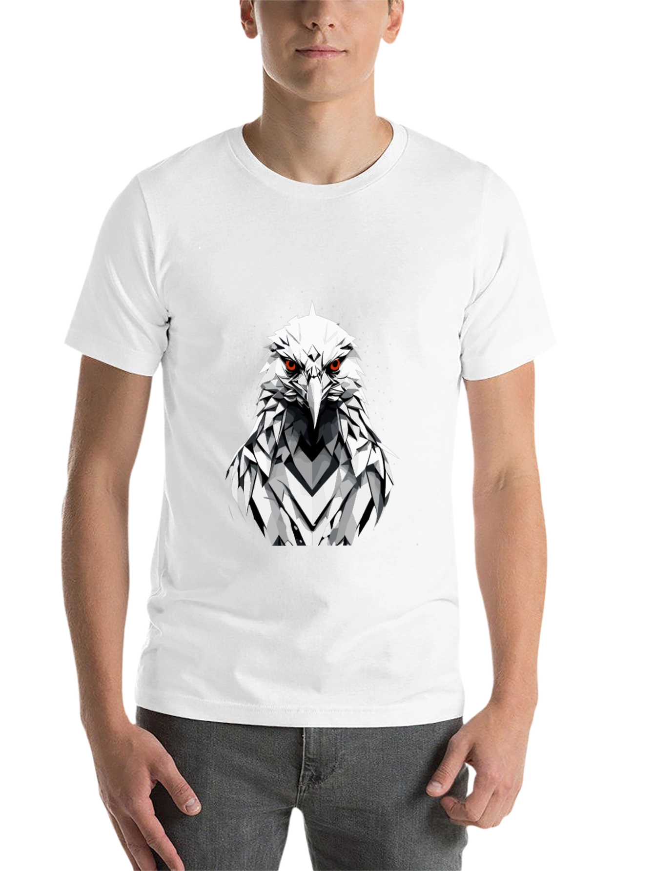Black Eagle Graphic Tee - Fierce Geometric Bird Design view 14