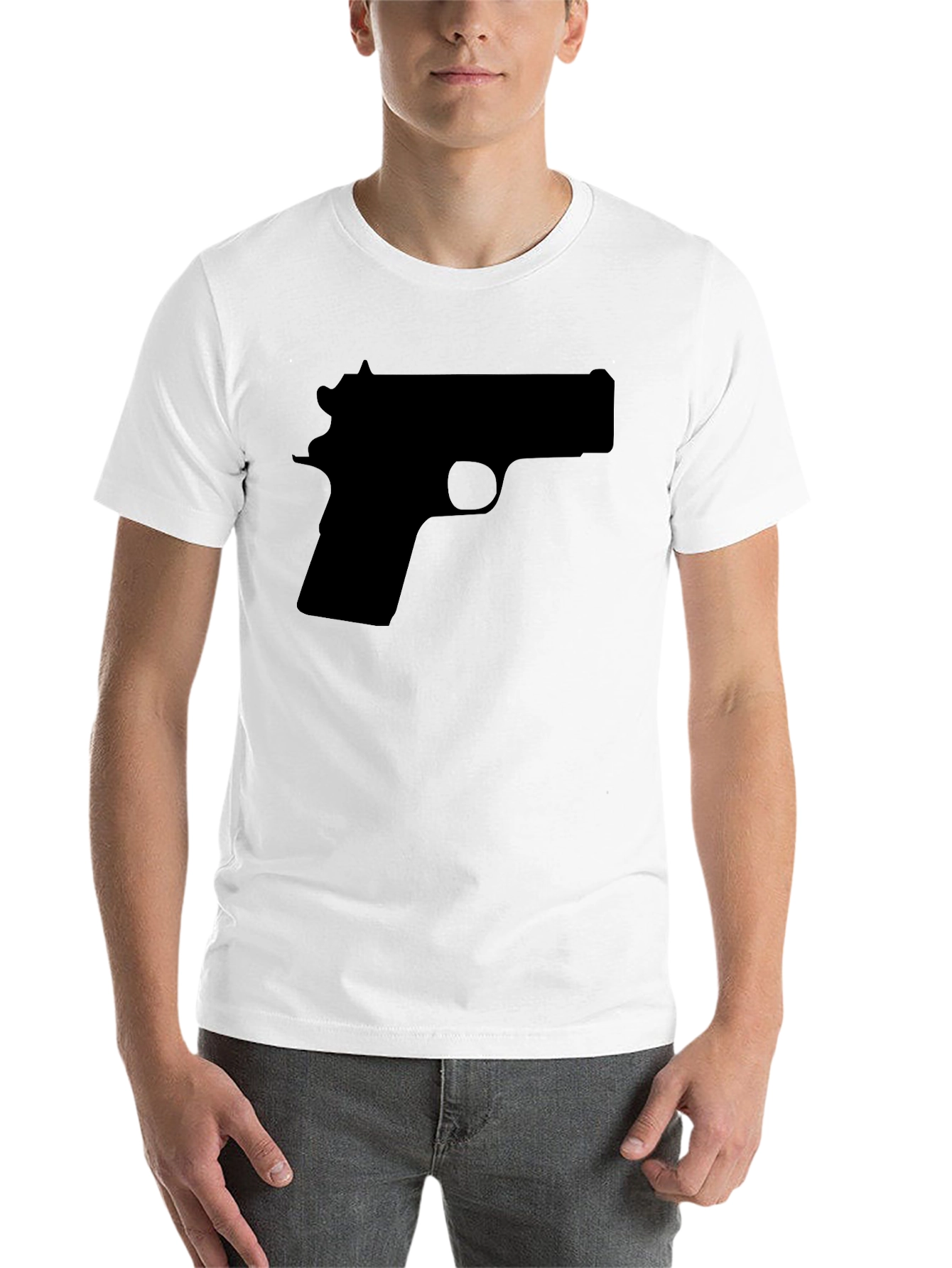 Black Gun Silhouette Graphic Tee - Black view 14