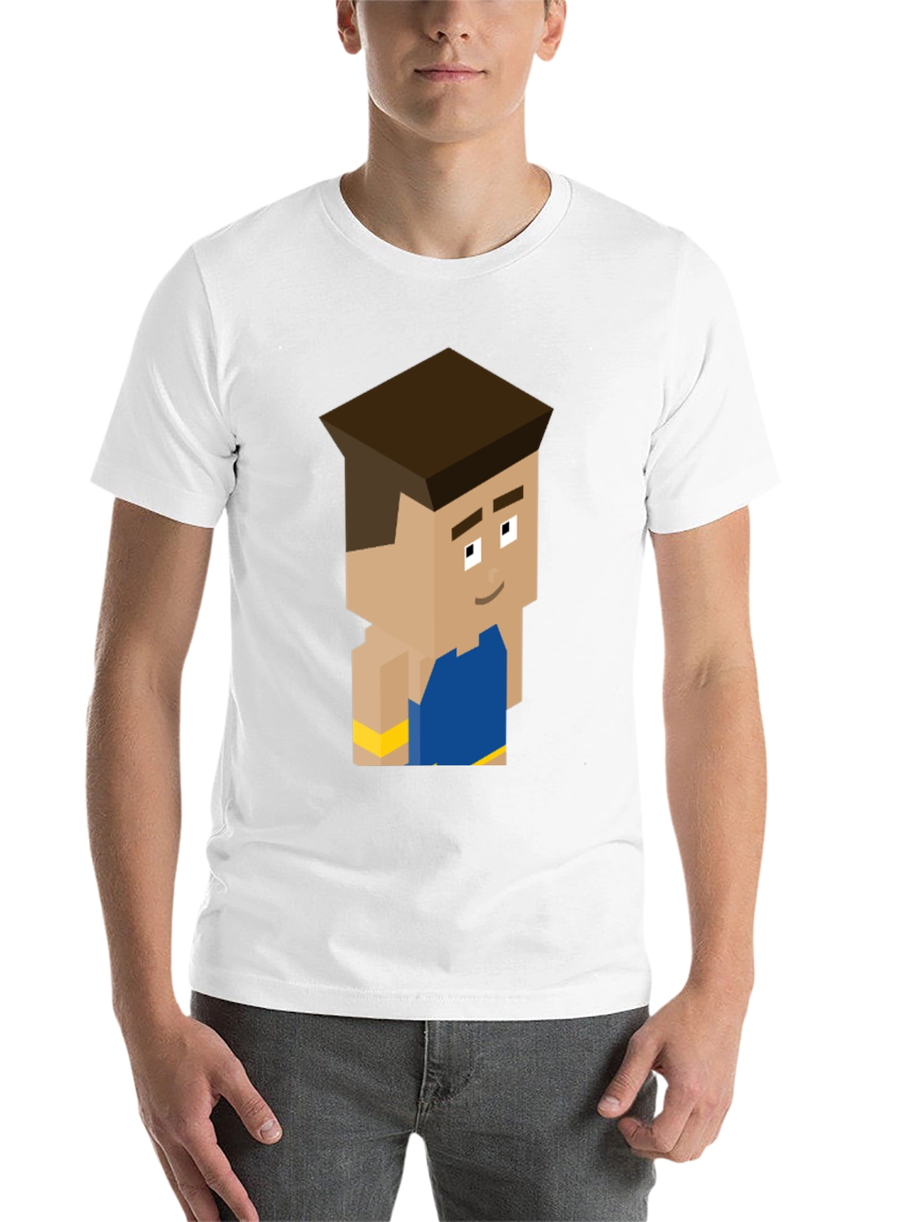 Black Pixel Art Character Tee - Black Cotton Blend view 14