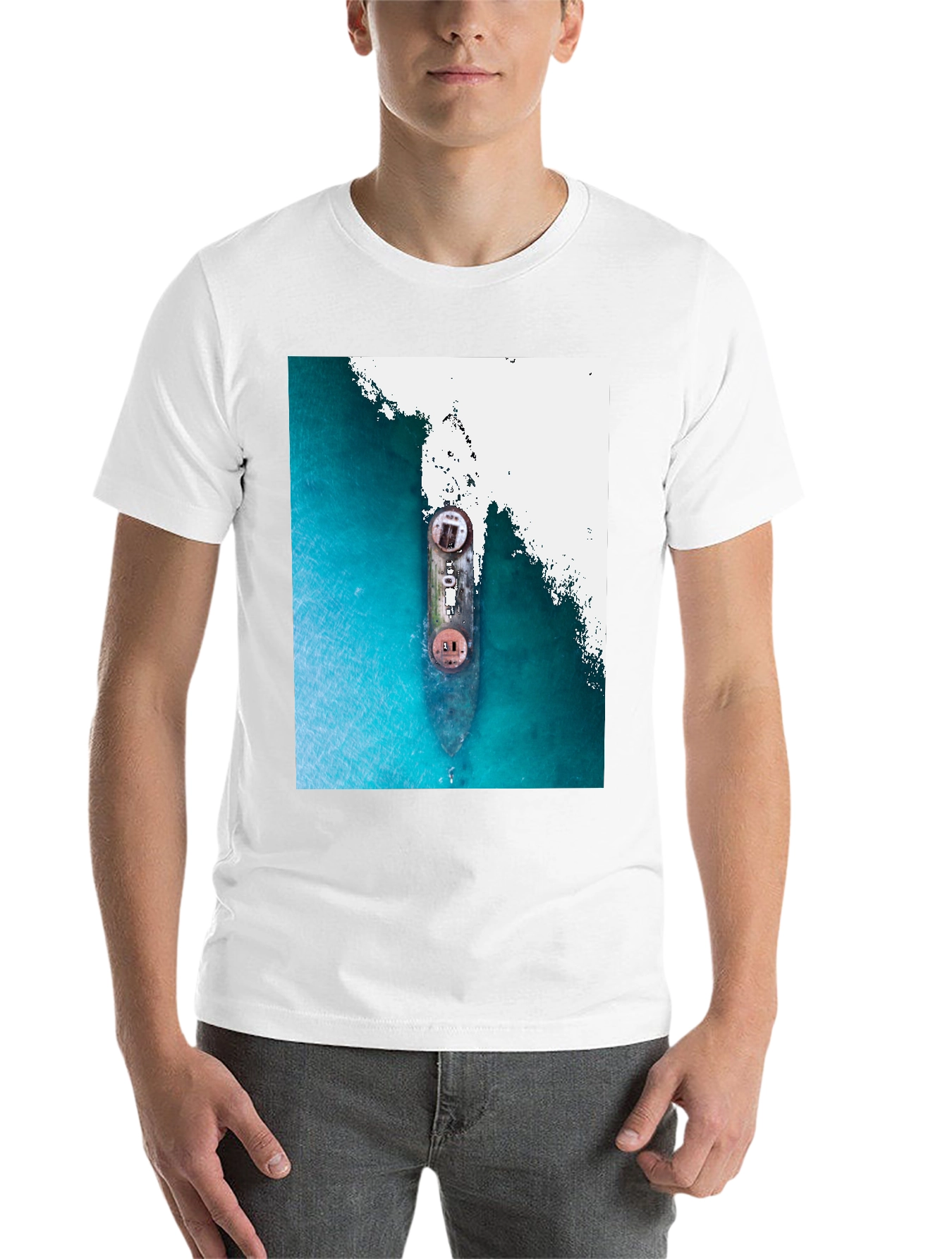Black Sunken Ship Graphic T-Shirt view 14