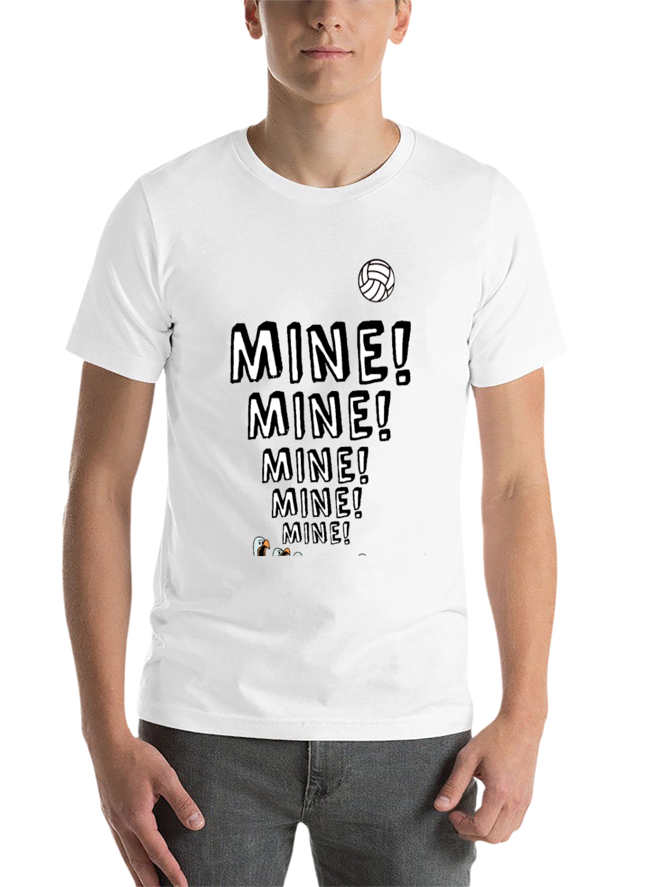 Black MINE! T-Shirt - Funny Volleyball Seagull Design view 14