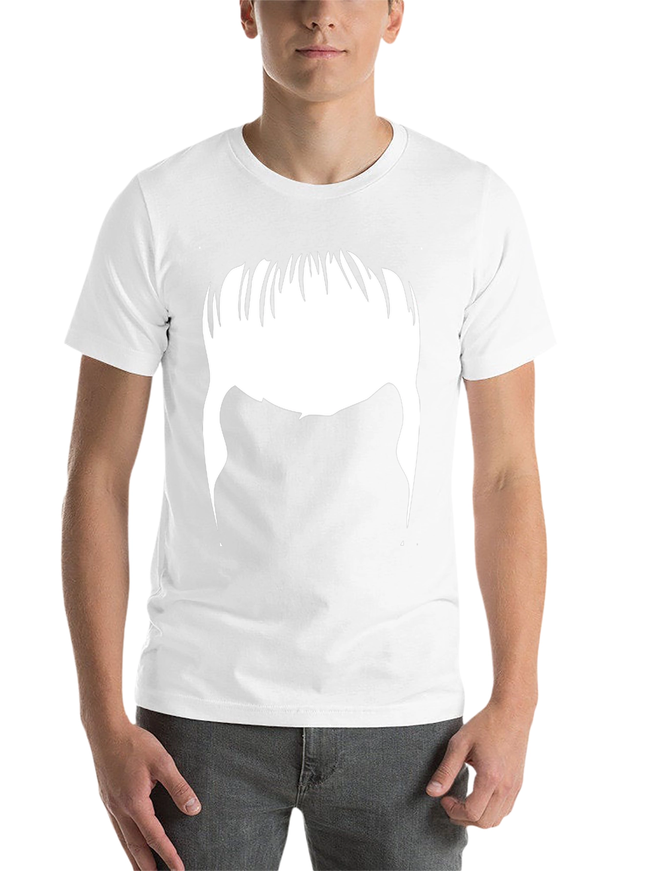 Black Retro Hair Tee - Funny Silhouette T-Shirt view 14