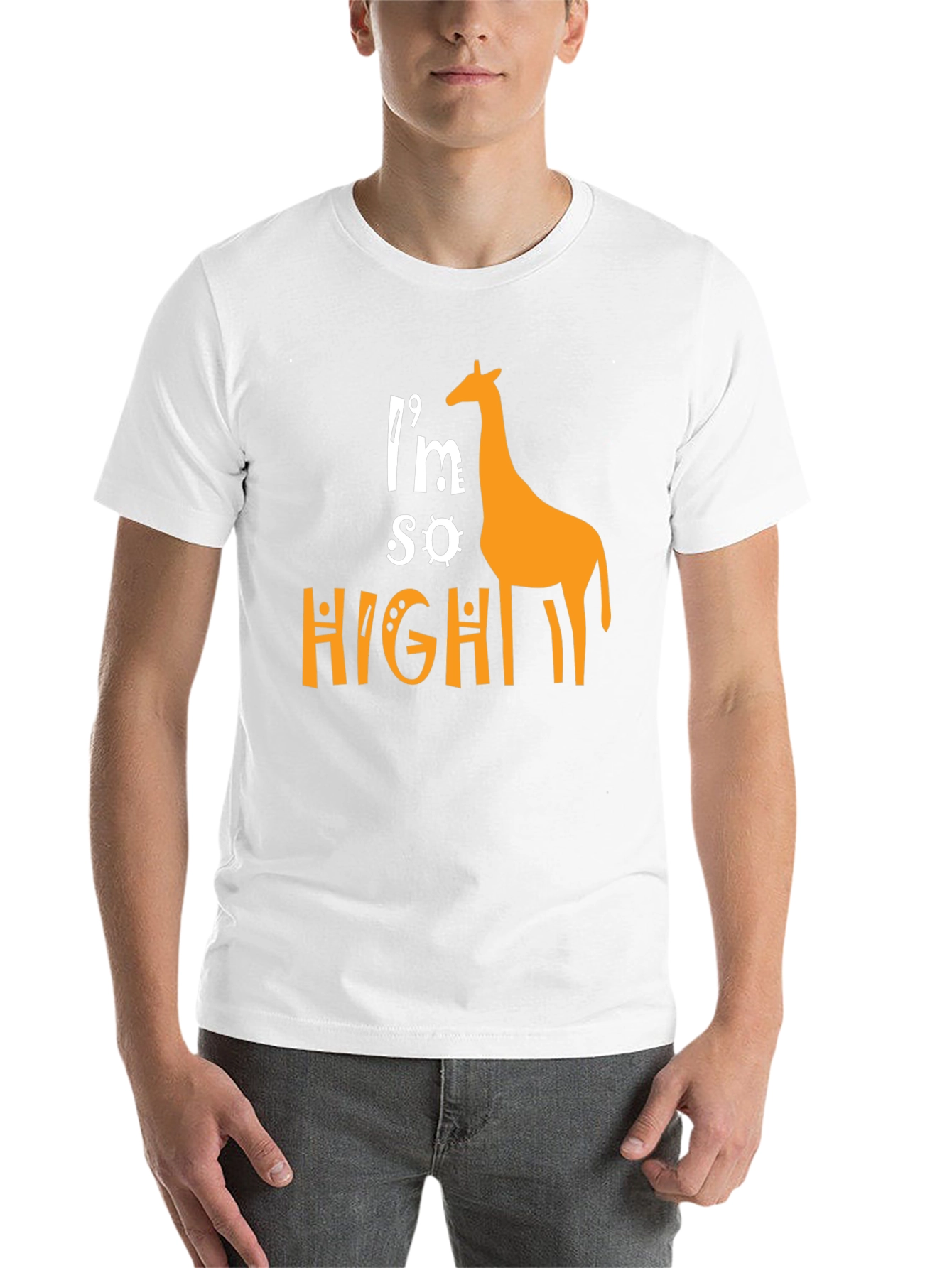 Black I'm So High Giraffe Graphic T-Shirt - Novelty Tee view 14