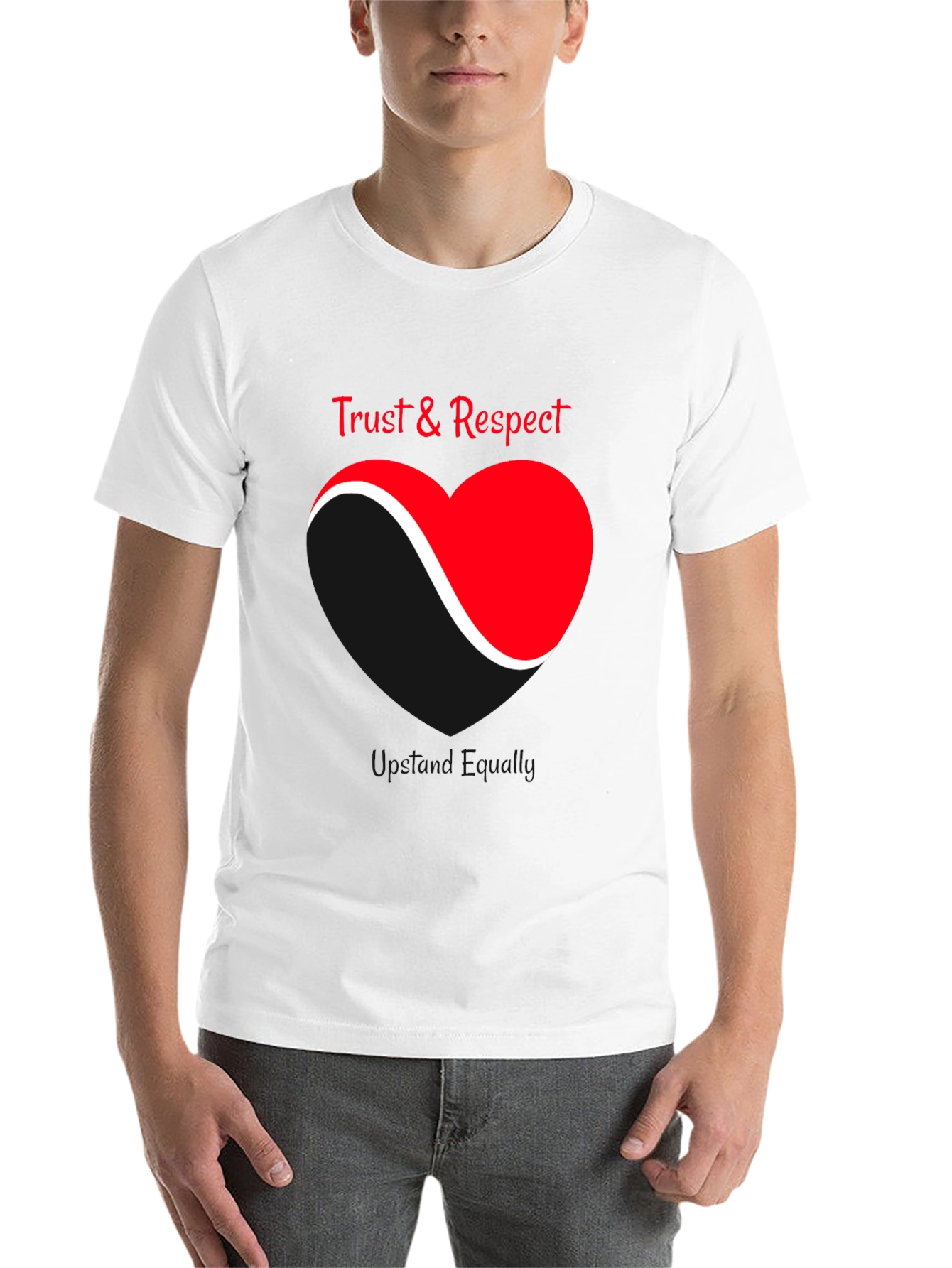 Black Trust & Respect Heart Graphic T-Shirt view 14