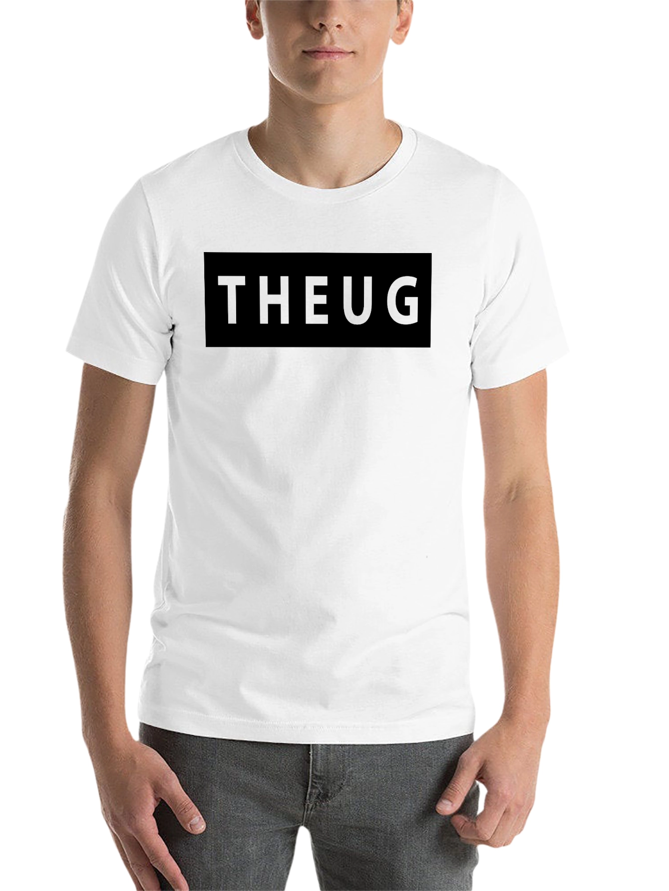 Black Minimalist THEUG Black Graphic Tee - Stylish Casual Wear view 14