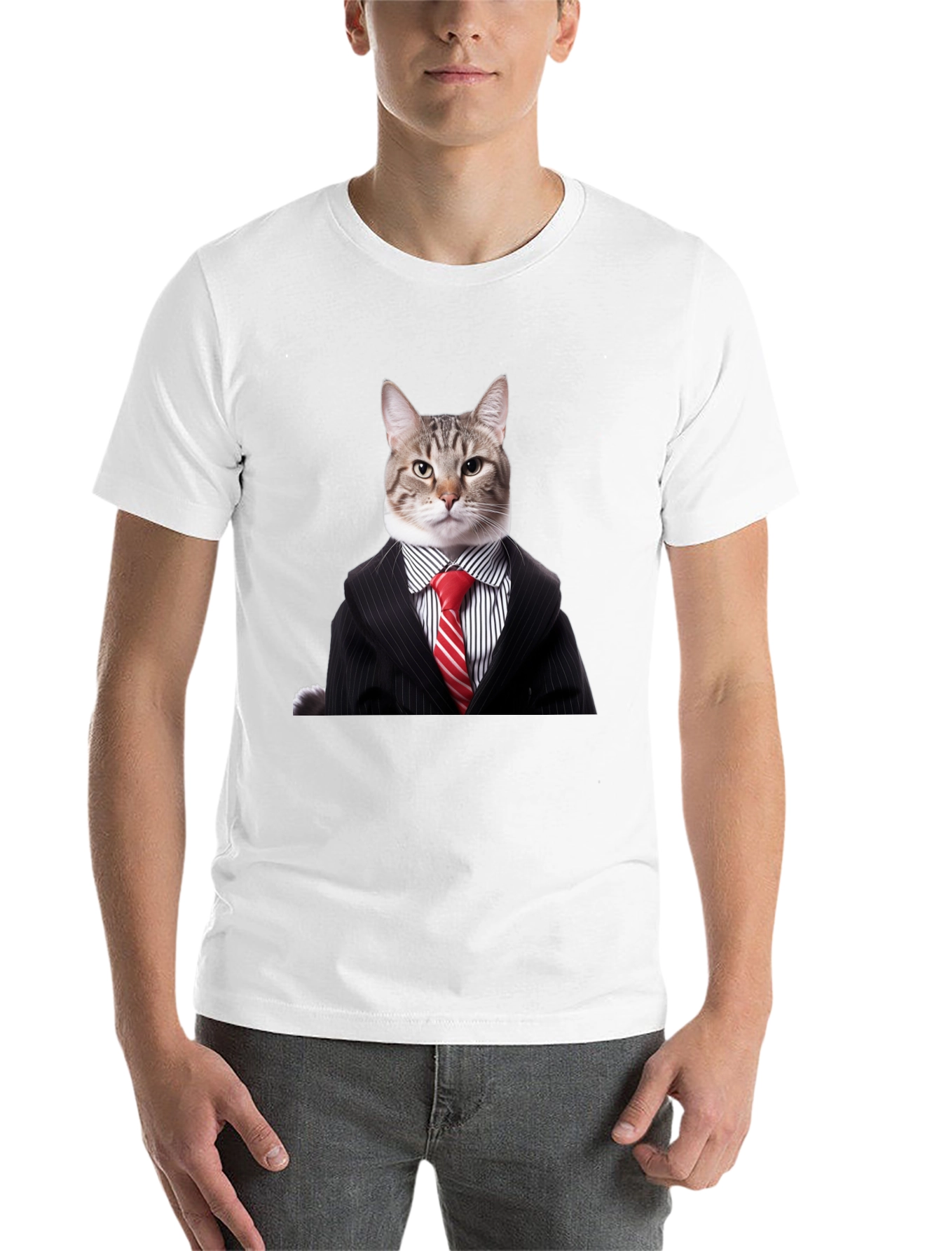 Black Cat Suit T-Shirt - Funny Feline Fashion view 14