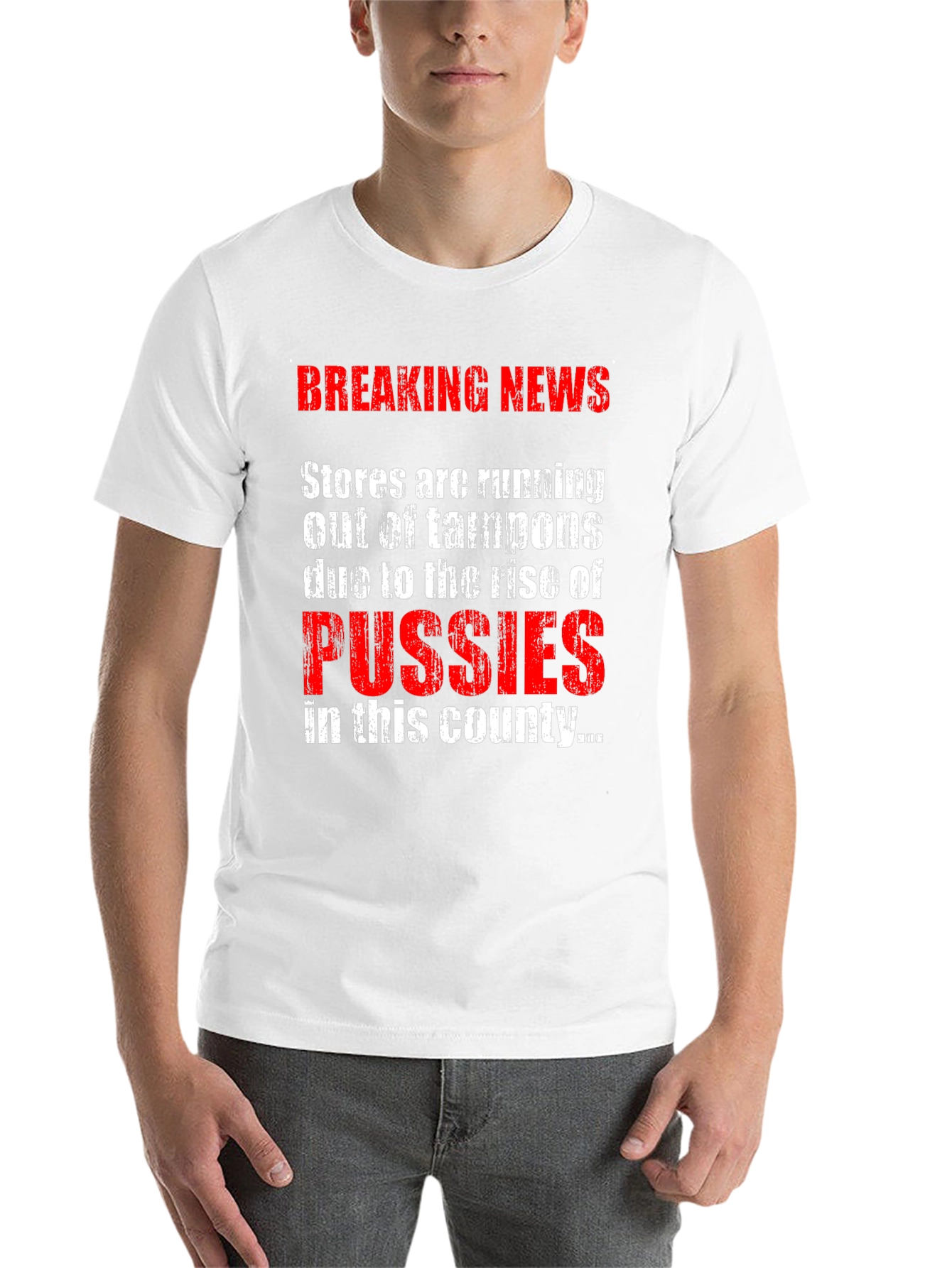 Black Breaking News Pussies T-Shirt  view 14