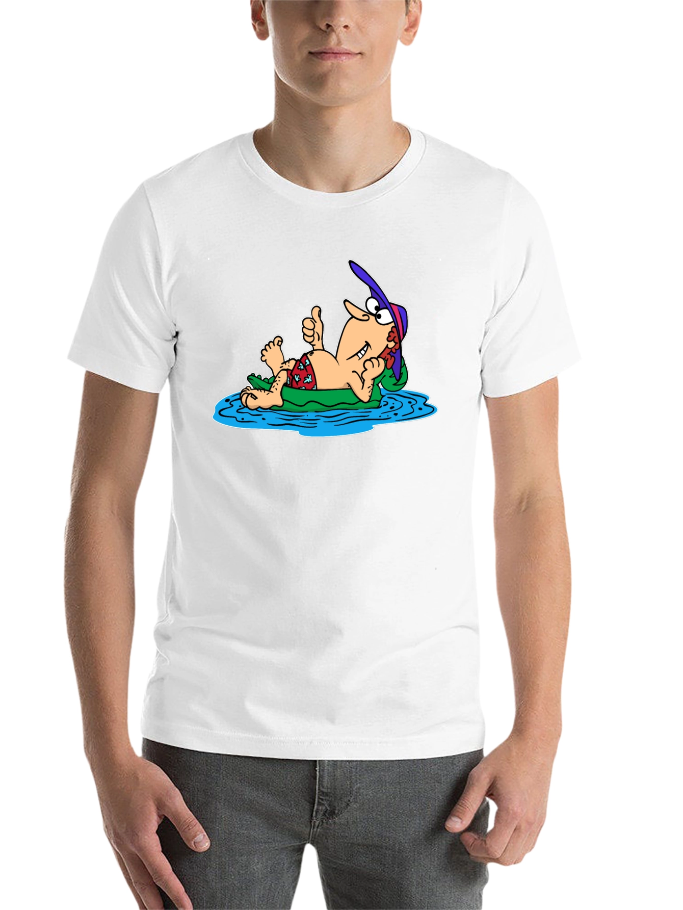 Black Relaxing Man Cartoon T-Shirt view 14