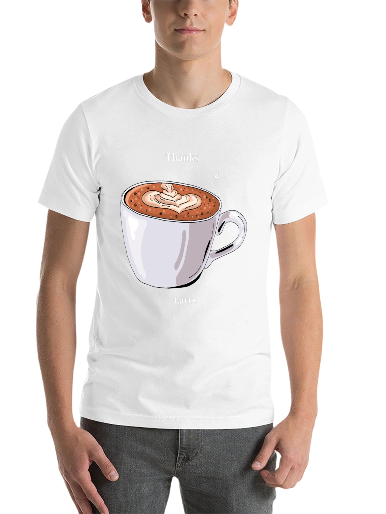 Black Thanks a Latte T-Shirt - Coffee Lover Tee view 14