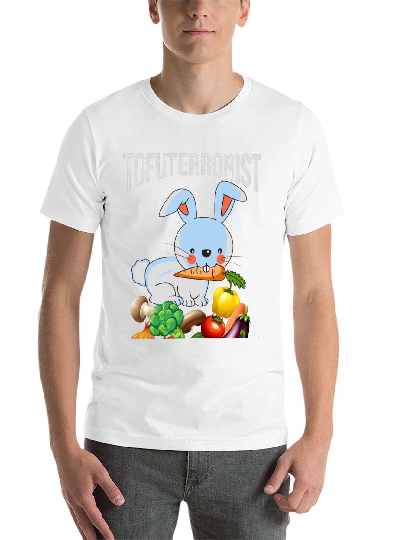 Black Tofuterrorist Vegan Bunny T-Shirt view 14