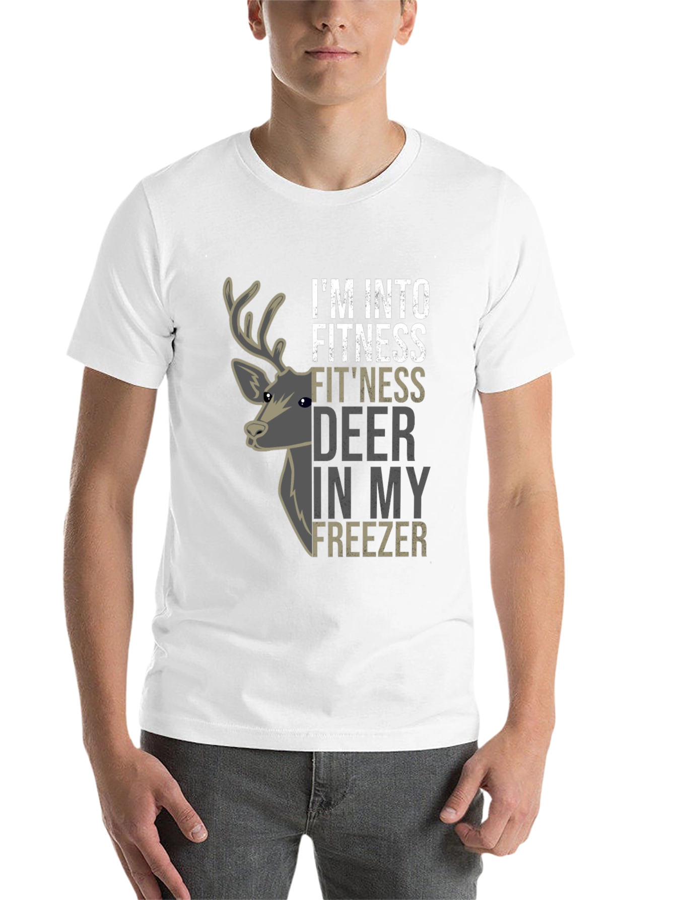 Black I'm Into Fitness Fit'ness Deer In My Freezer T-Shirt view 14