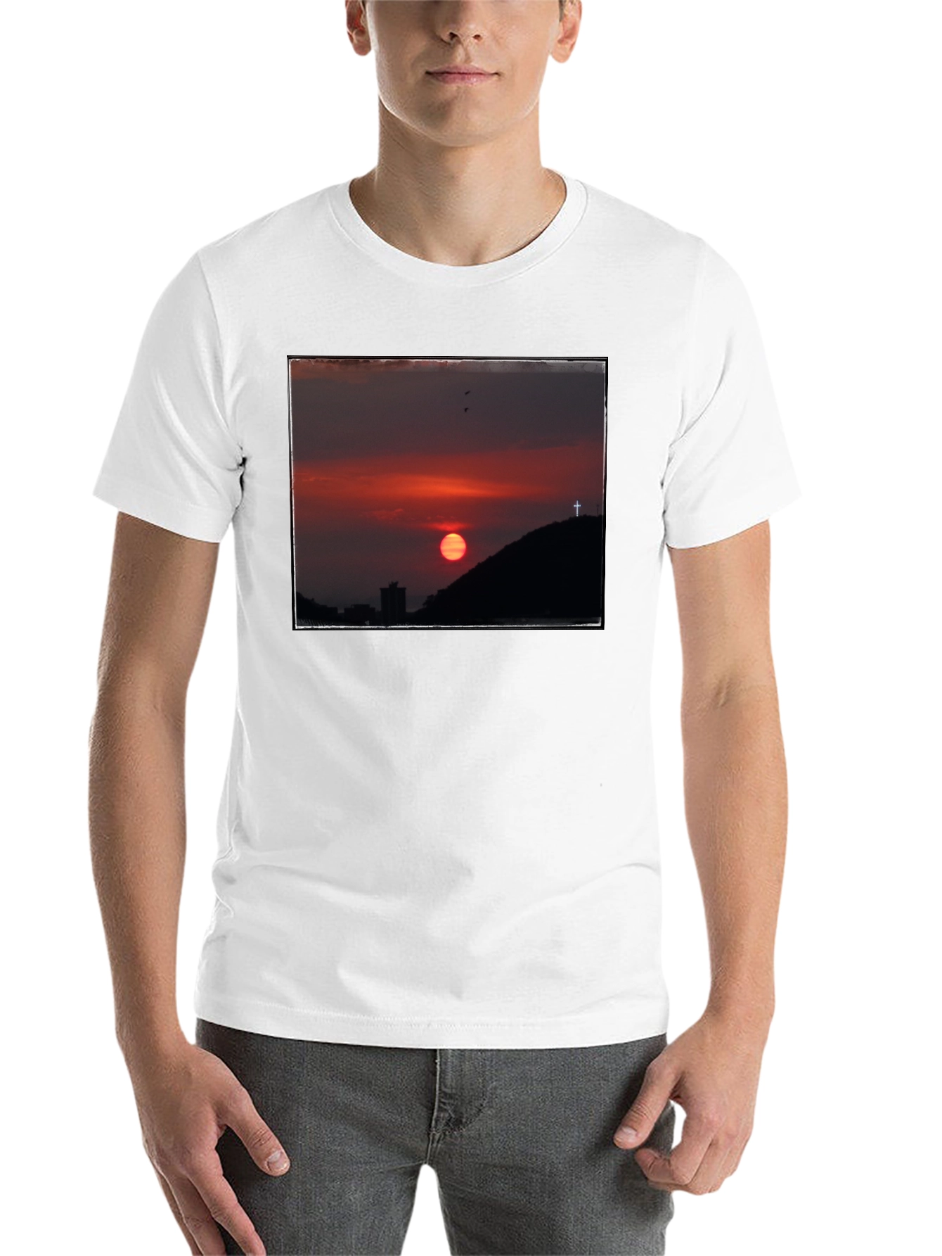 Black Sunset Cross Graphic Tee - Black view 14