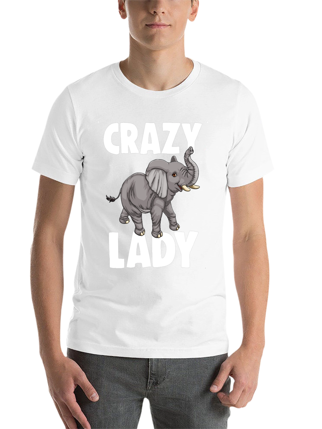 Black Crazy Elephant Lady Graphic T-Shirt - Unique Animal Lover Tee view 14