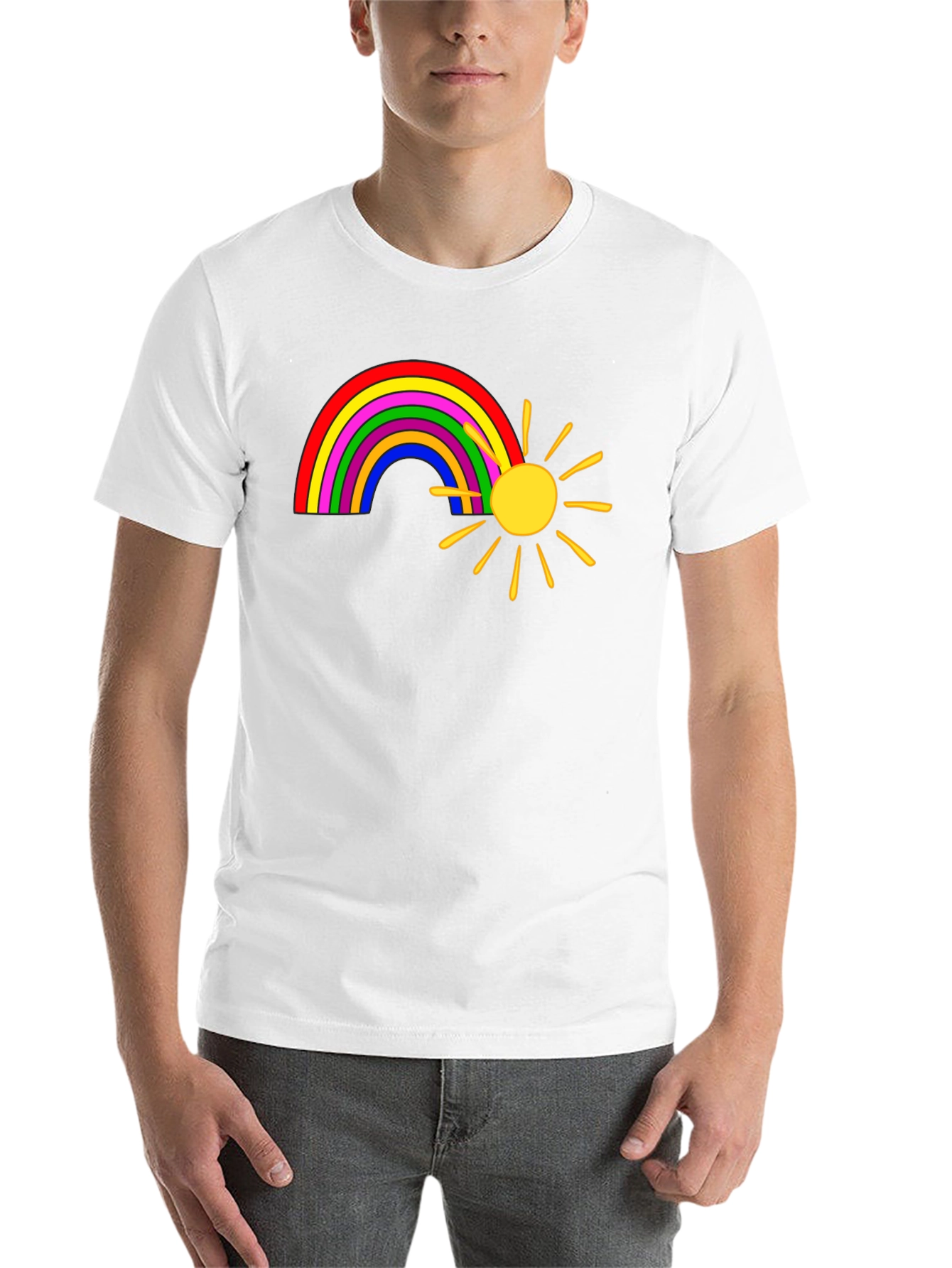Black Rainbow and Sun Graphic Tee - Black view 14