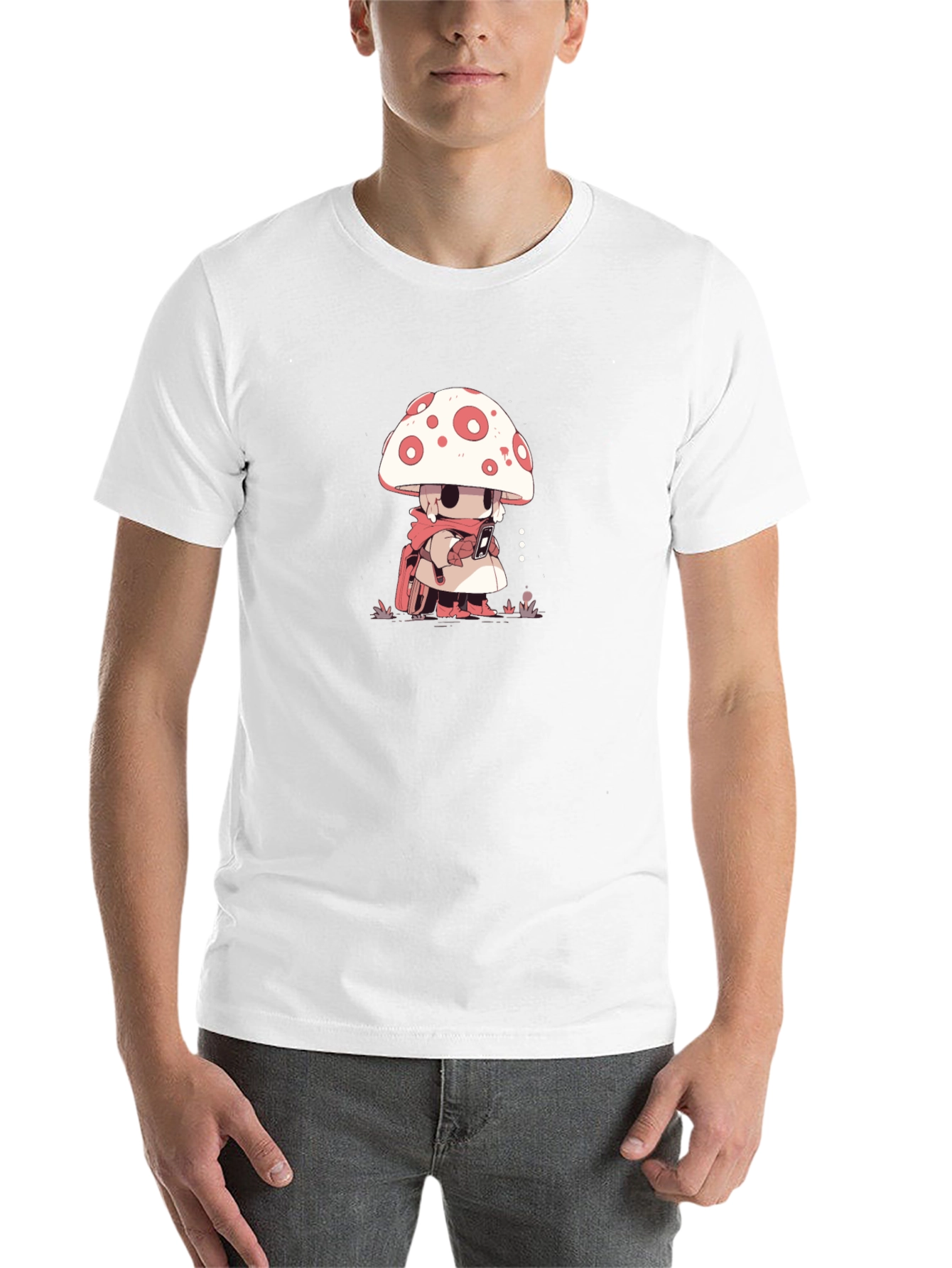Black Mushroom Character Black T-Shirt view 14