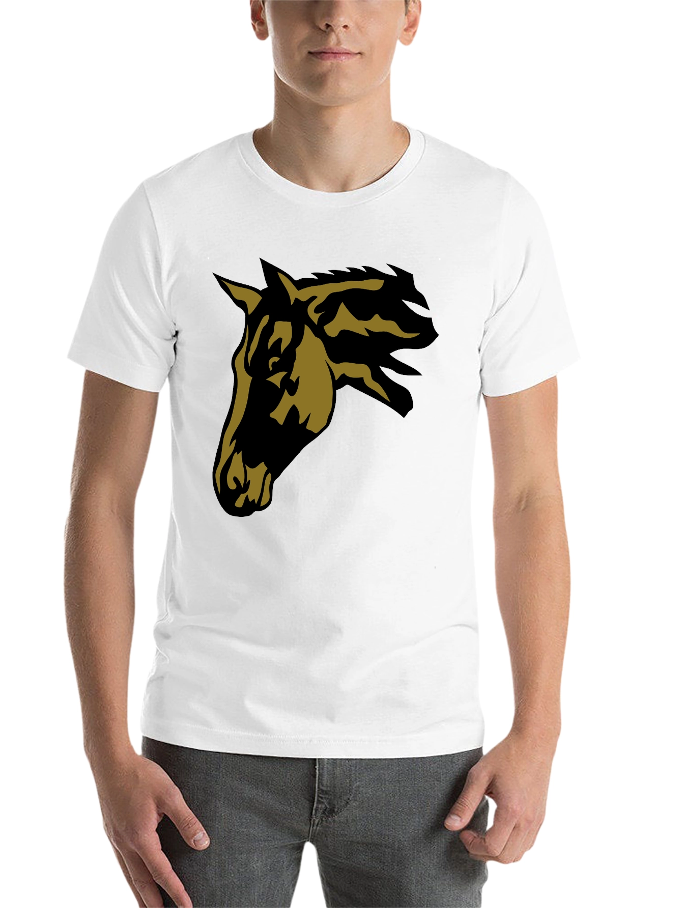 Black Black Horse Graphic Tee - Stylish Men's Casual T-Shirt view 14