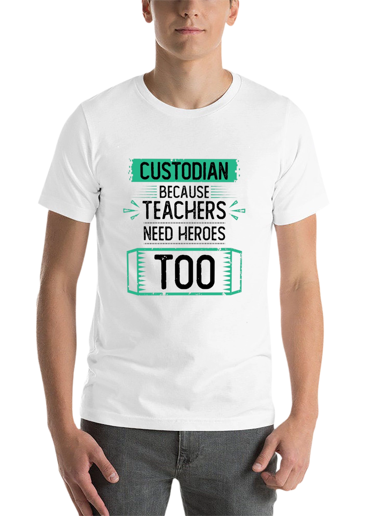 Black Custodian Hero Tee - Teacher Appreciation Gift view 14