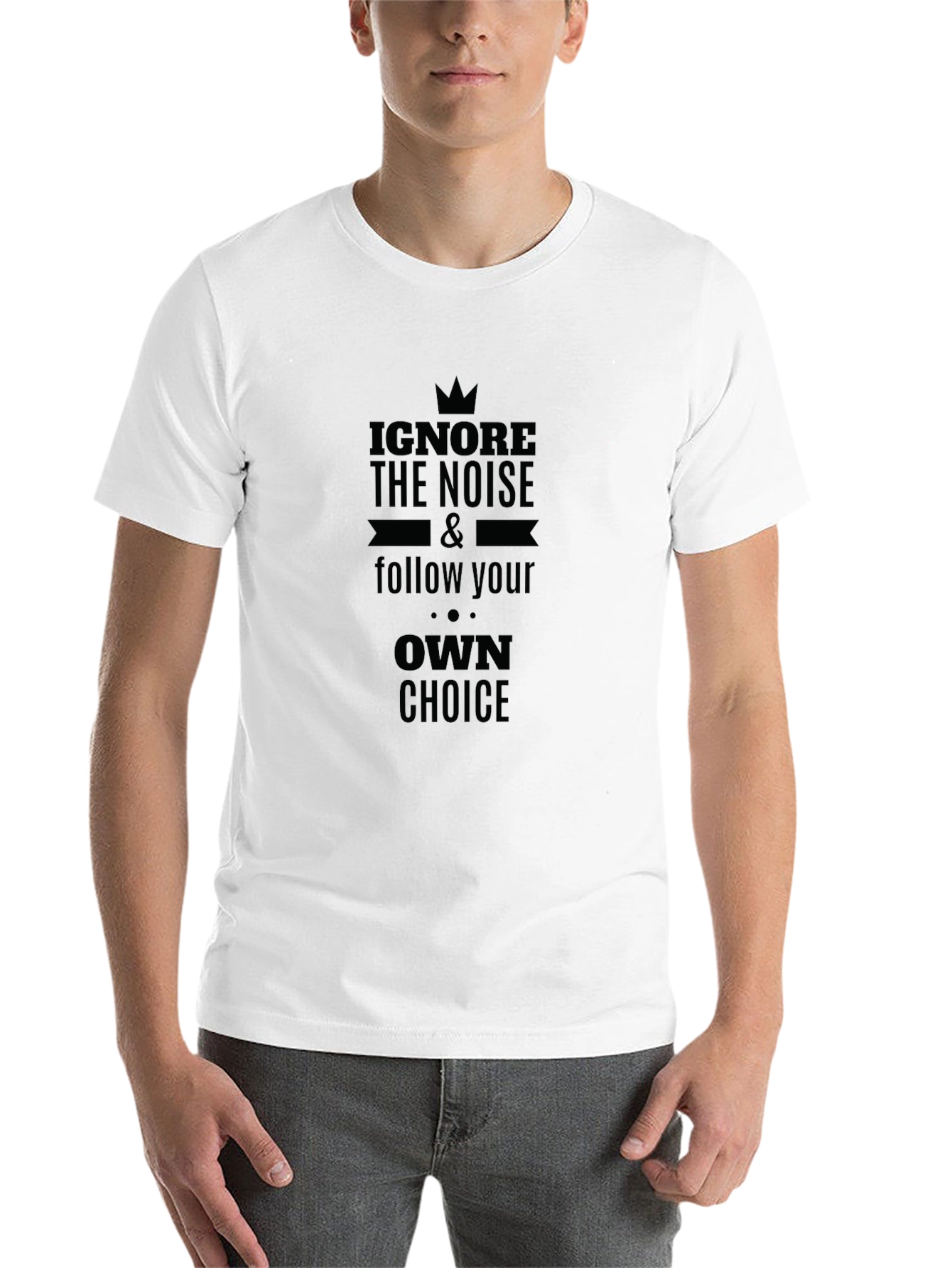 Black Motivational Black T-Shirt - Follow Your Own Choice view 14