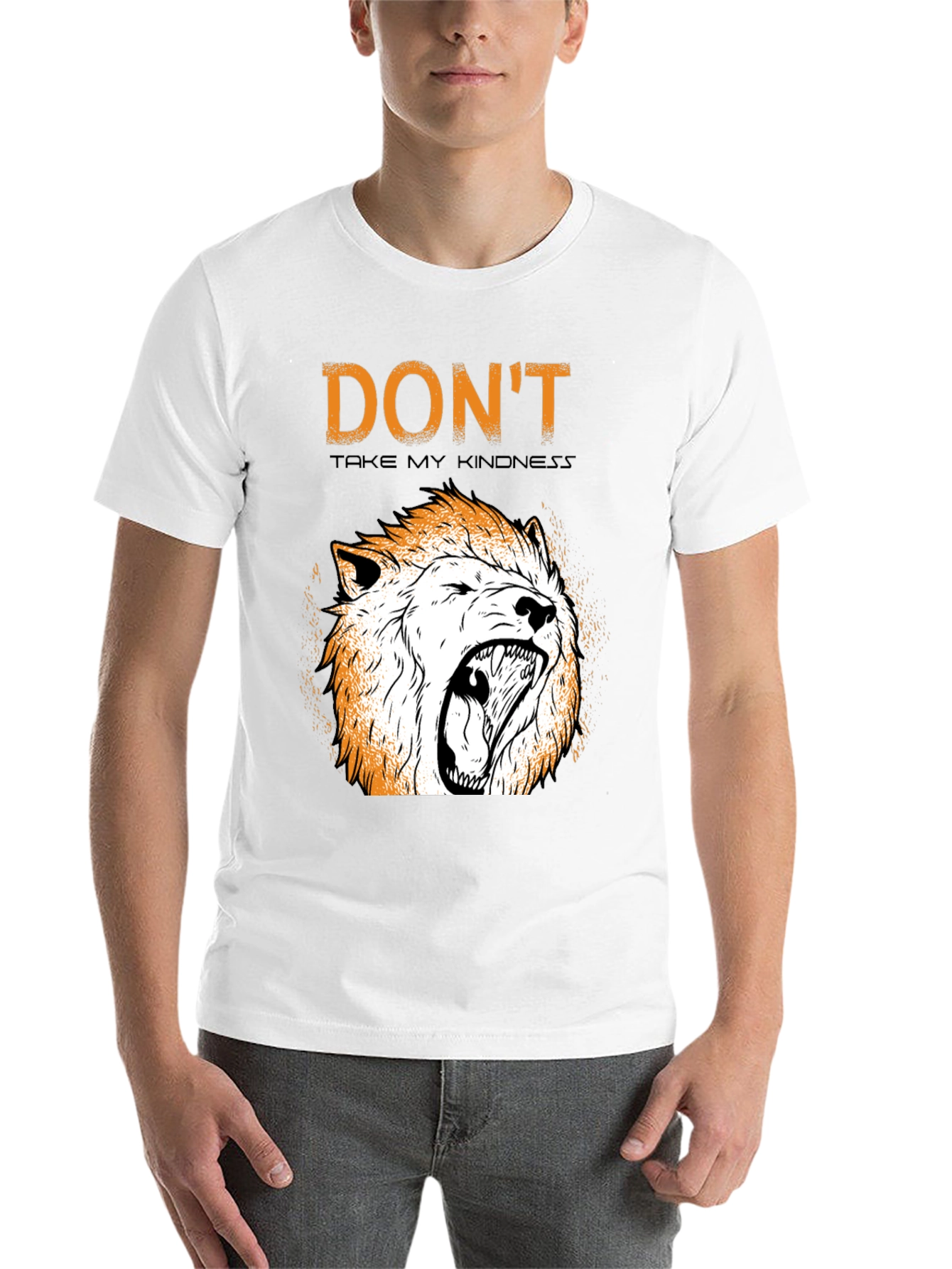Black Don't Take My Kindness T-Shirt with Lion Graphic view 14