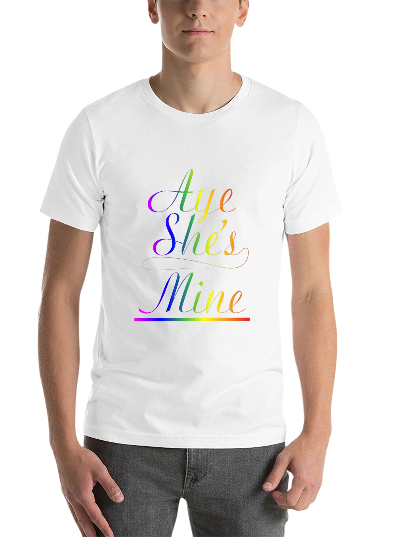 Black Aye She's Mine LGBTQ+ Pride T-Shirt view 14